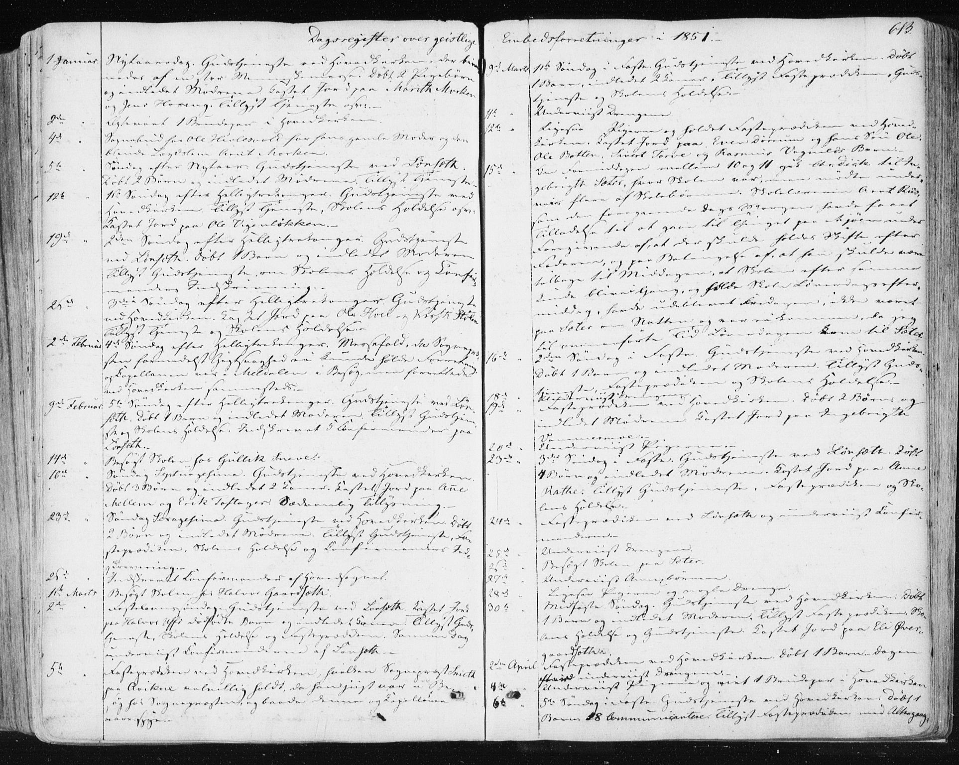 Ministerialprotokoller, klokkerbøker og fødselsregistre - Sør-Trøndelag, SAT/A-1456/678/L0899: Parish register (official) no. 678A08, 1848-1872, p. 613