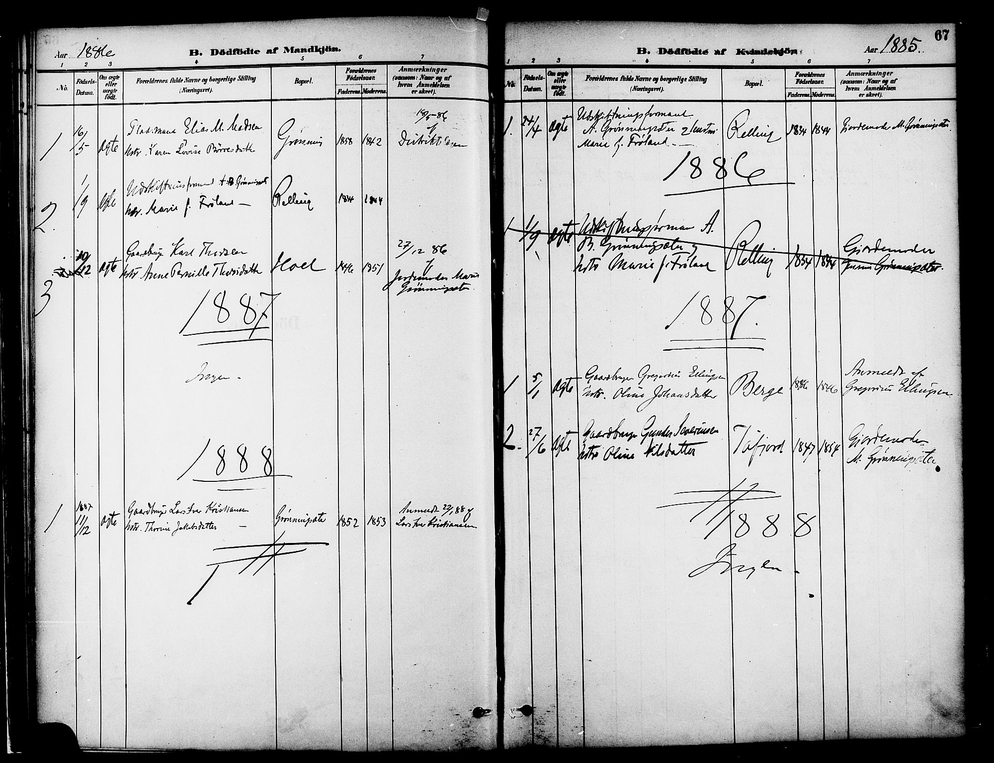 Ministerialprotokoller, klokkerbøker og fødselsregistre - Møre og Romsdal, SAT/A-1454/519/L0255: Parish register (official) no. 519A14, 1884-1908, p. 67