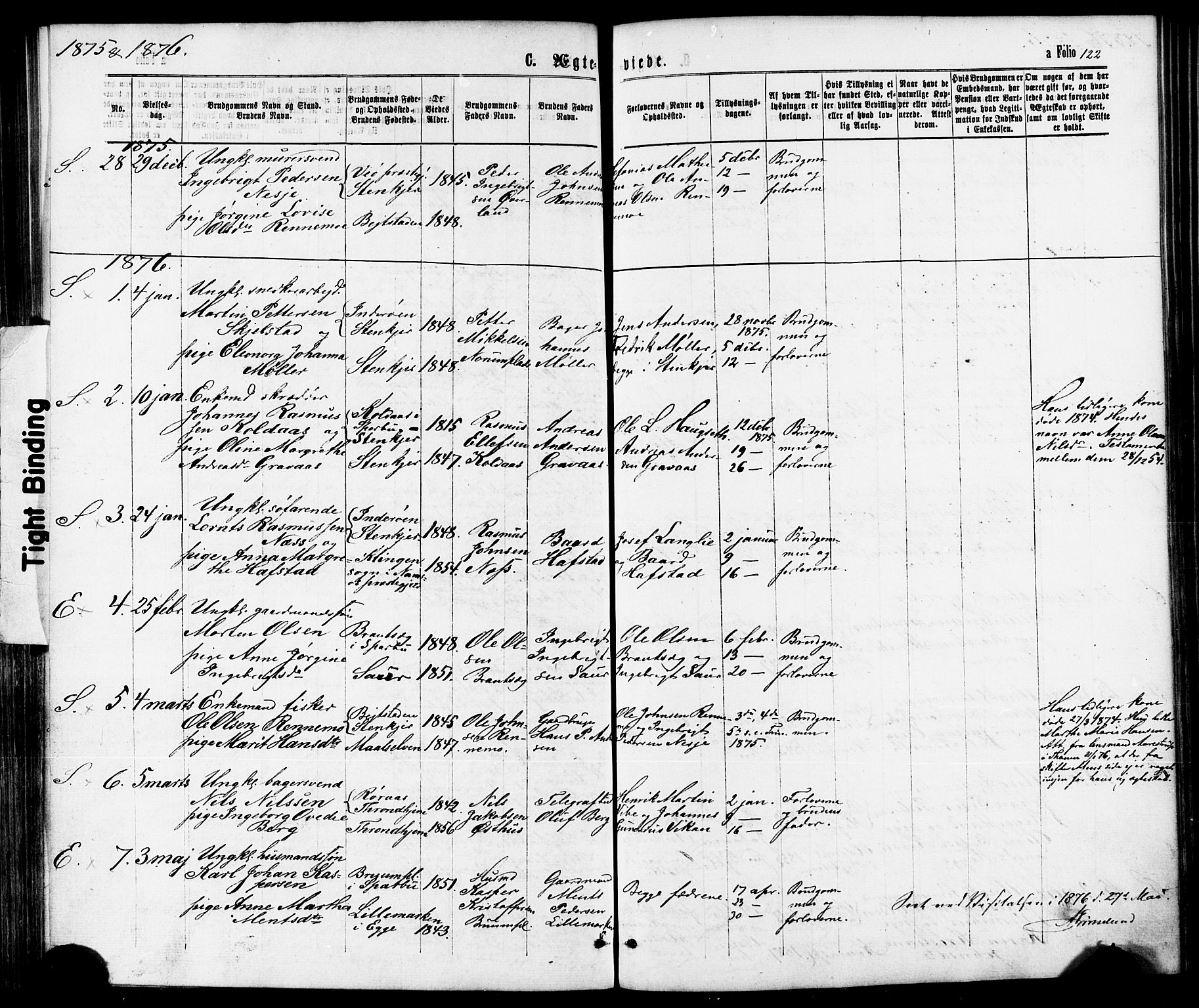 Ministerialprotokoller, klokkerbøker og fødselsregistre - Nord-Trøndelag, SAT/A-1458/739/L0370: Parish register (official) no. 739A02, 1868-1881, p. 122