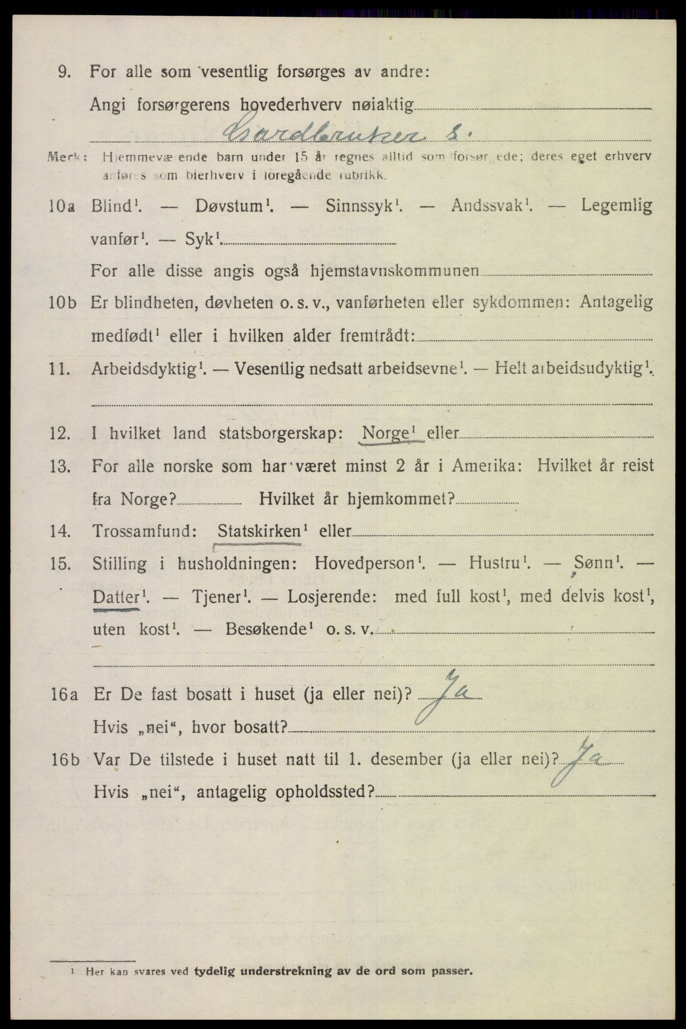 SAK, 1920 census for Sør-Audnedal, 1920, p. 5616