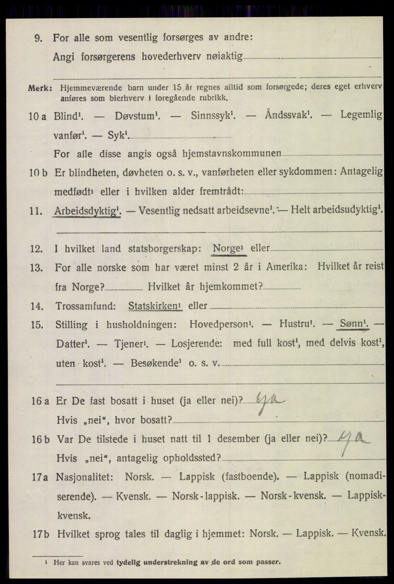 SAT, 1920 census for Egge, 1920, p. 1071