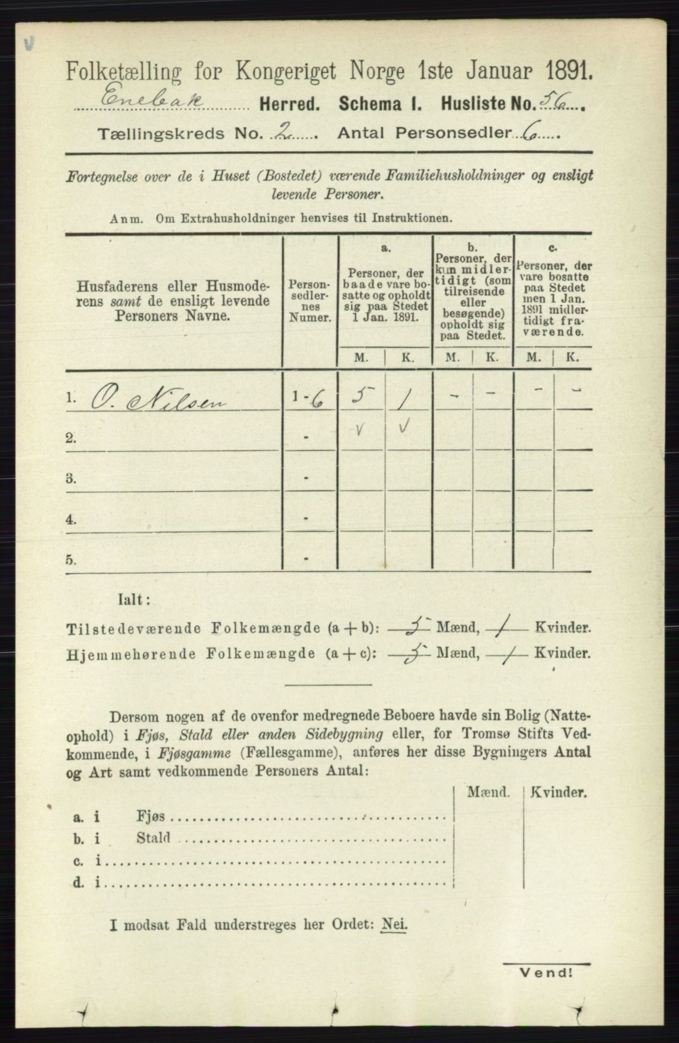 RA, 1891 census for 0229 Enebakk, 1891, p. 762