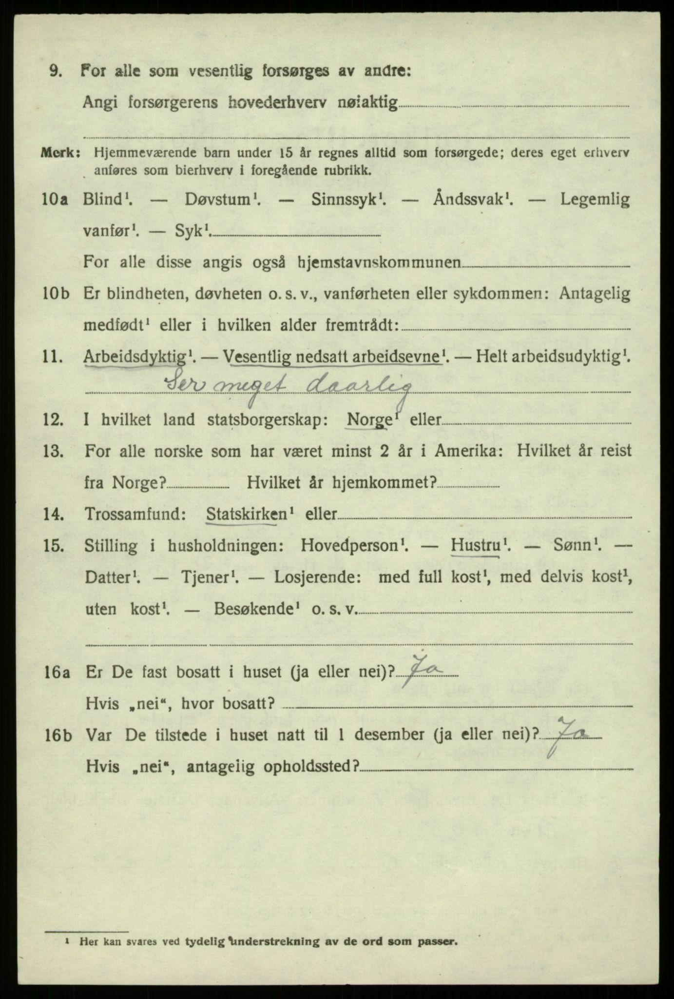 SAB, 1920 census for Hamre, 1920, p. 6068