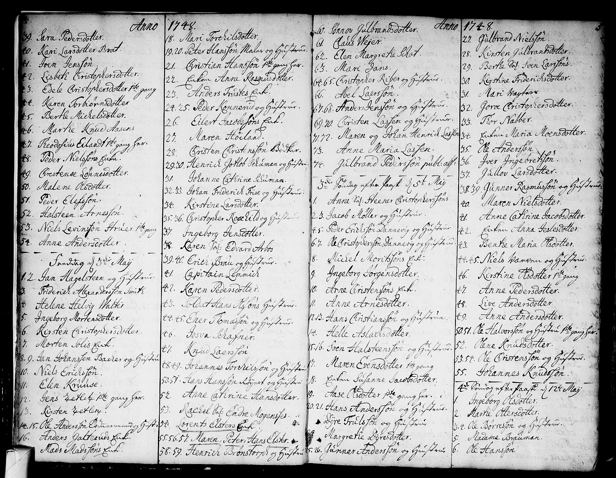 Strømsø kirkebøker, AV/SAKO-A-246/F/Fa/L0008: Parish register (official) no. I 8, 1748-1774, p. 5