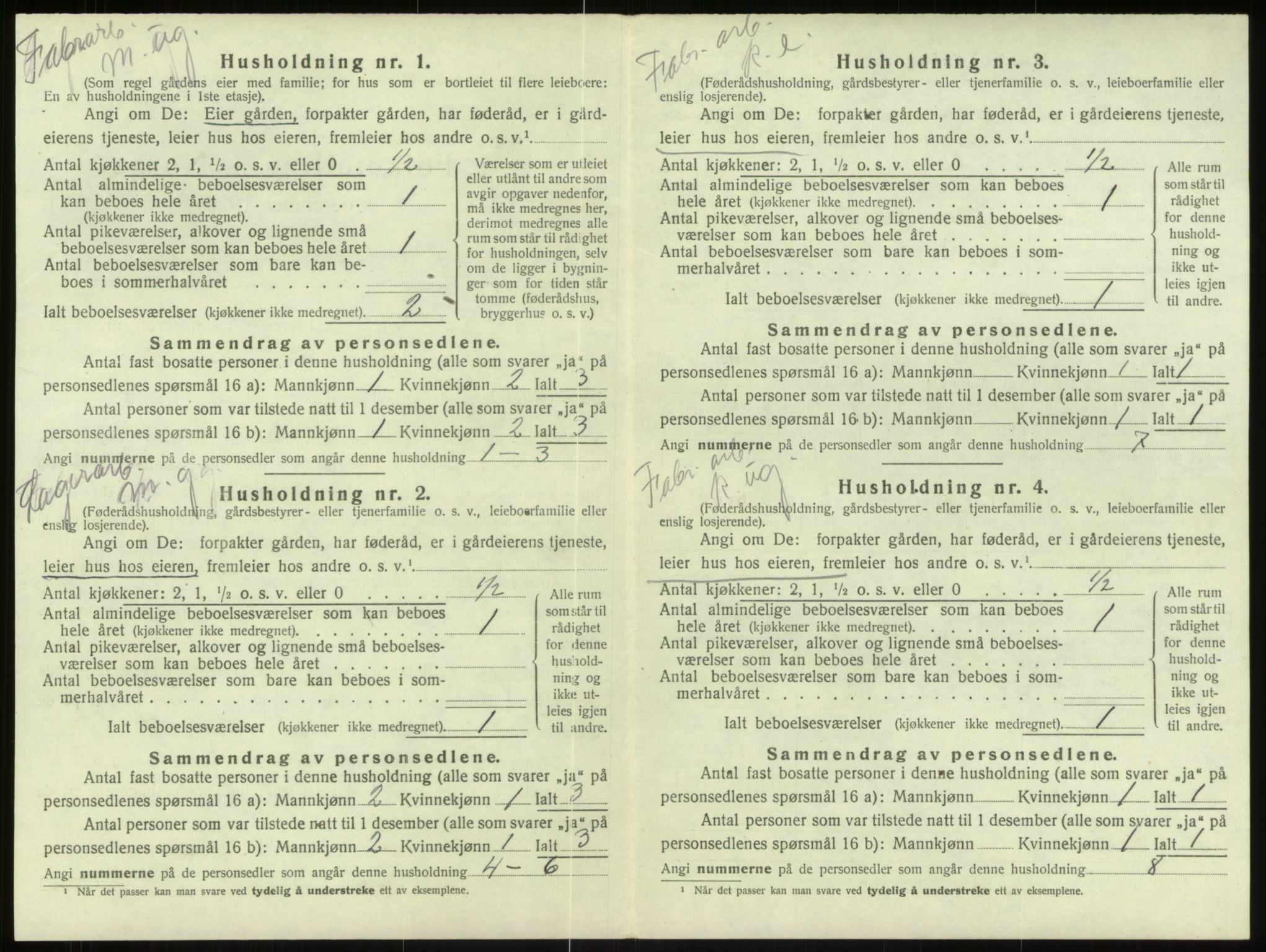 SAB, 1920 census for Haus, 1920, p. 1149