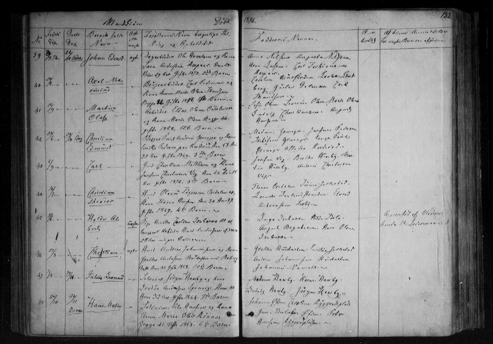Berg prestekontor Kirkebøker, AV/SAO-A-10902/F/Fa/L0005: Parish register (official) no. I 5, 1861-1877, p. 132