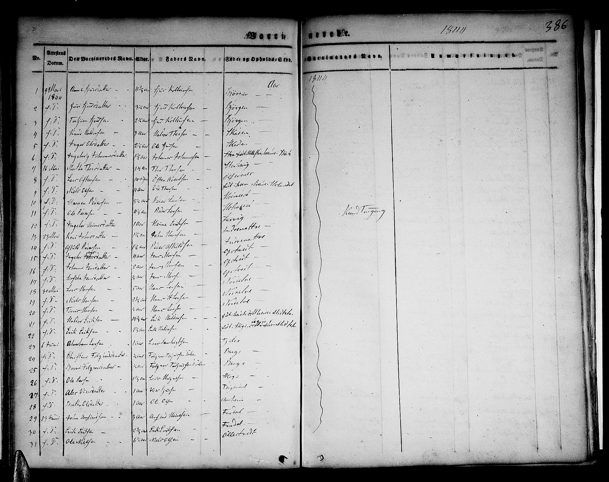 Skånevik sokneprestembete, AV/SAB-A-77801/H/Haa: Parish register (official) no. A 4, 1828-1848, p. 386