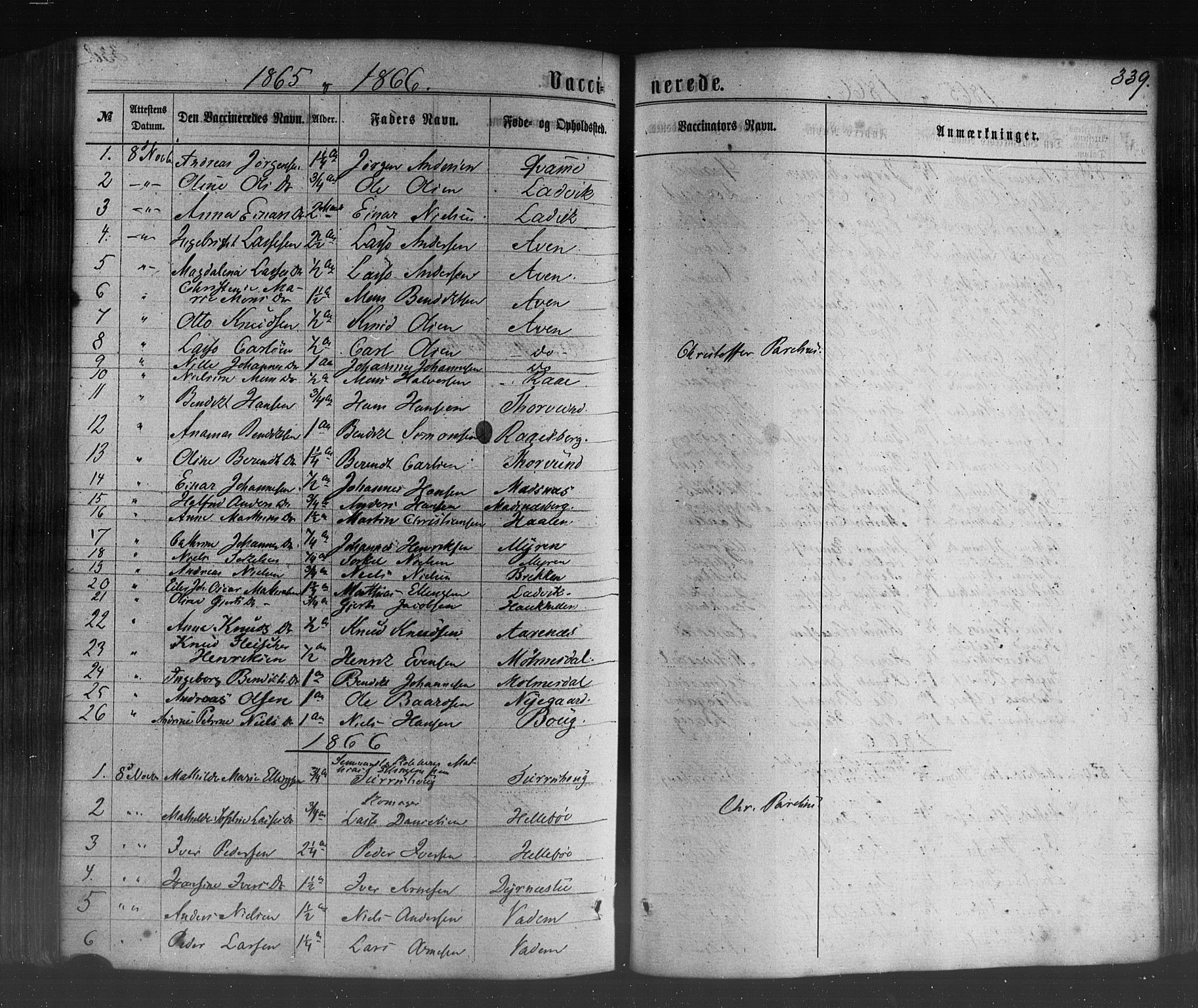 Lavik sokneprestembete, SAB/A-80901: Parish register (official) no. A 4, 1864-1881, p. 339