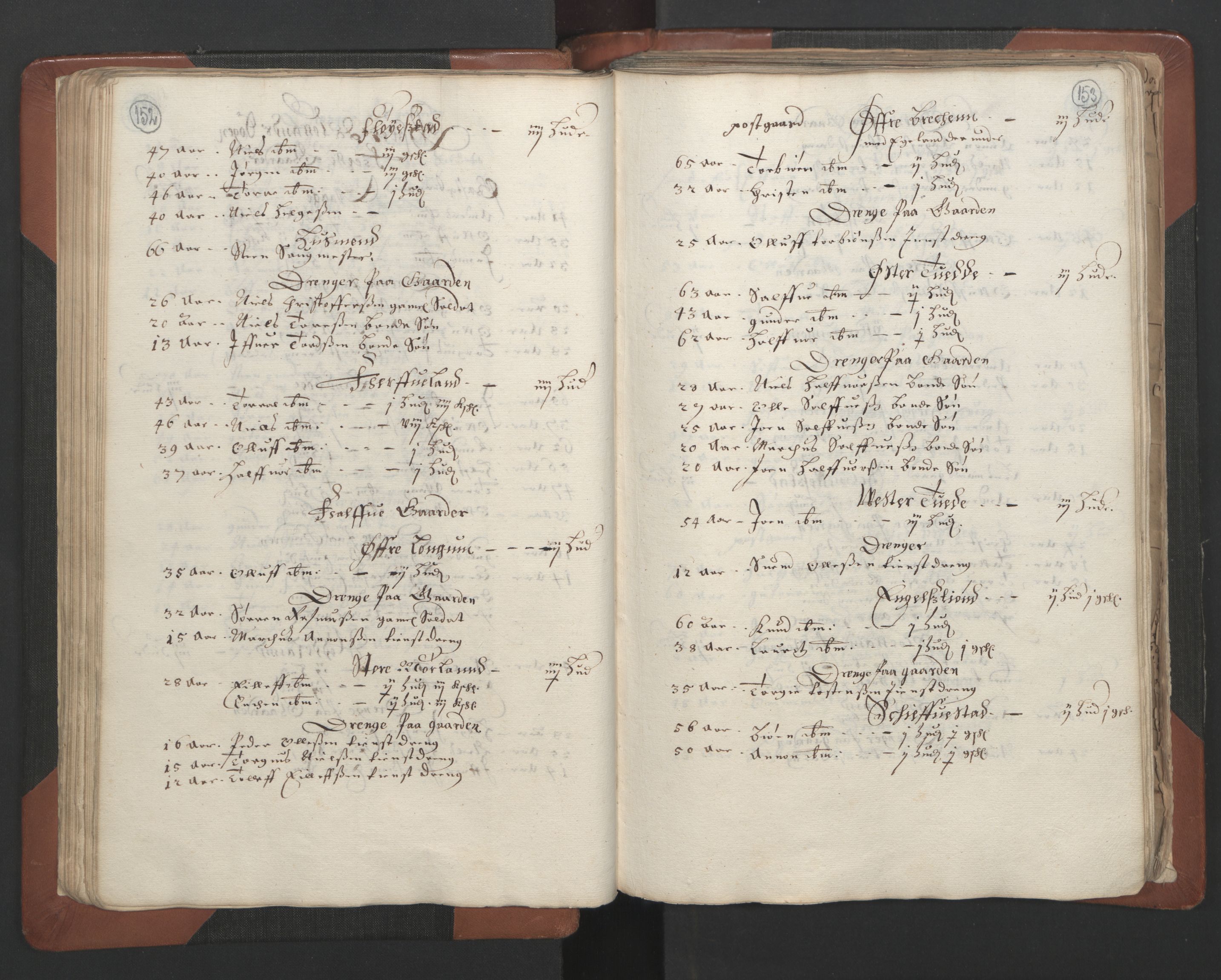 RA, Bailiff's Census 1664-1666, no. 7: Nedenes fogderi, 1664-1666, p. 152-153