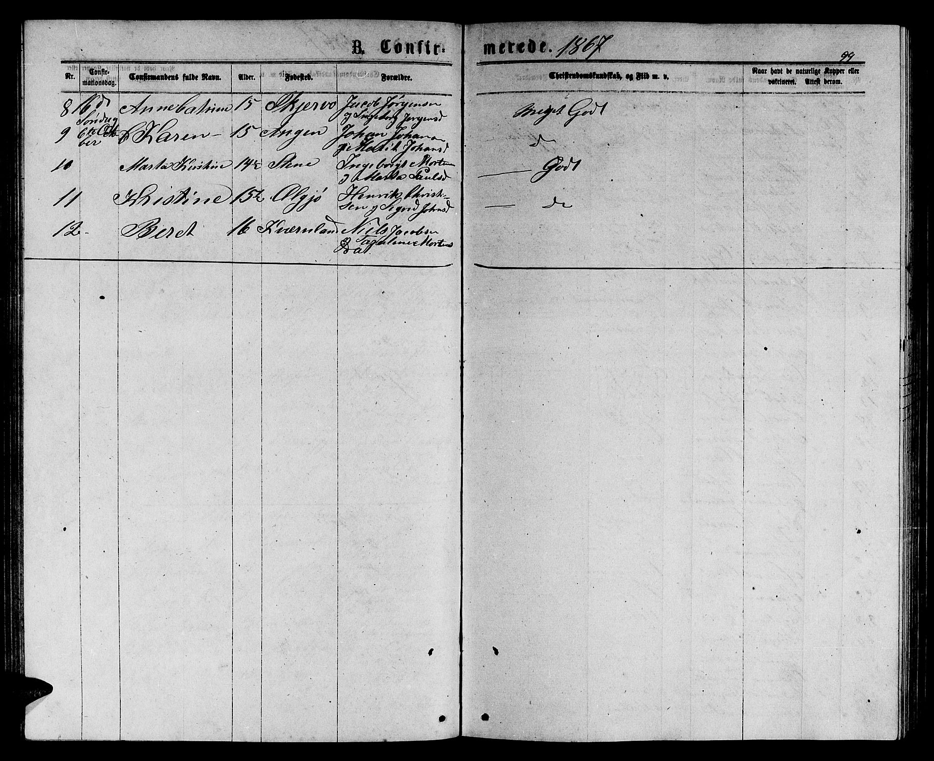 Ministerialprotokoller, klokkerbøker og fødselsregistre - Sør-Trøndelag, SAT/A-1456/658/L0725: Parish register (copy) no. 658C01, 1867-1882, p. 99