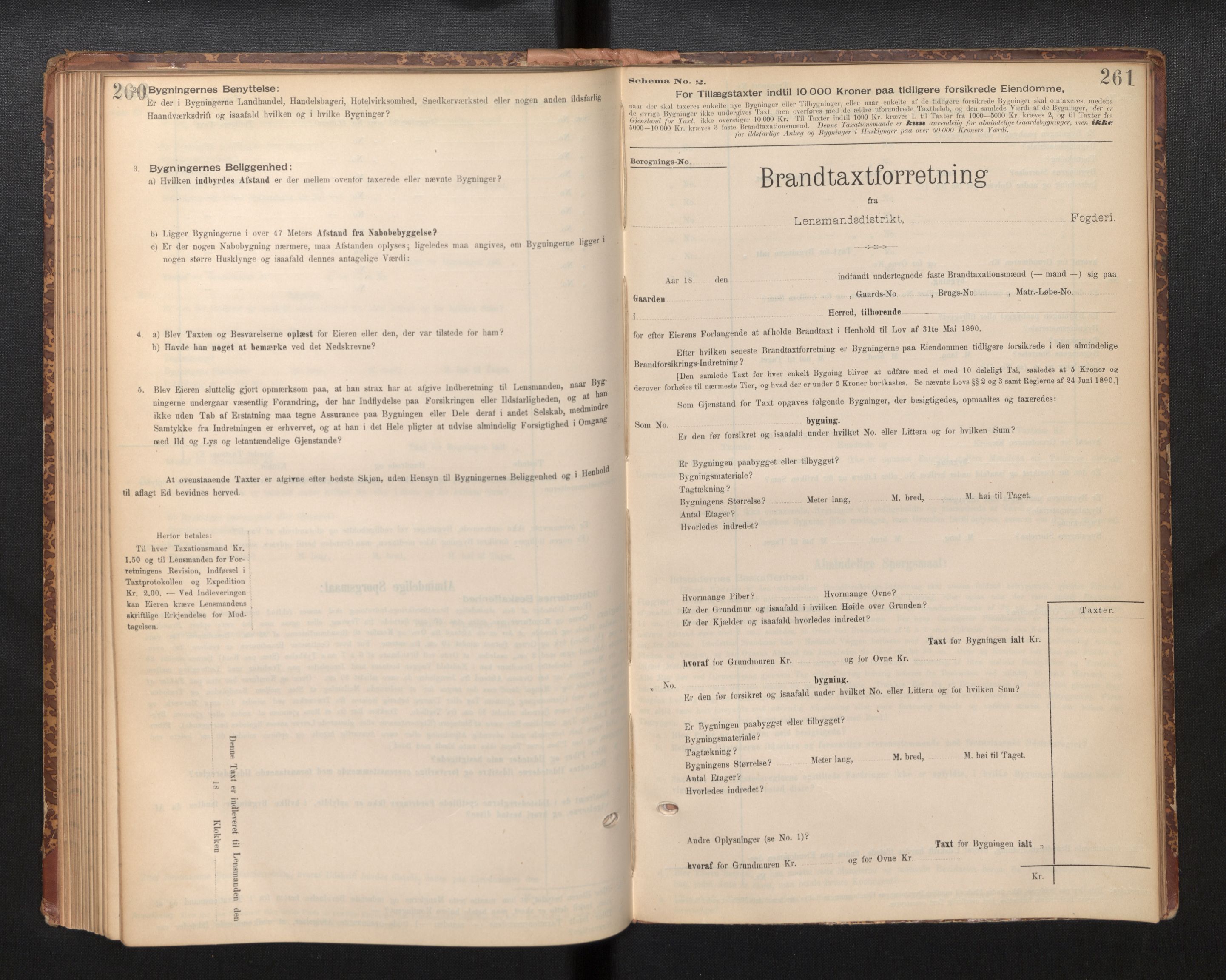 Lensmannen i Jølster, SAB/A-28701/0012/L0004: Branntakstprotokoll, skjematakst, 1895-1923, p. 260-261