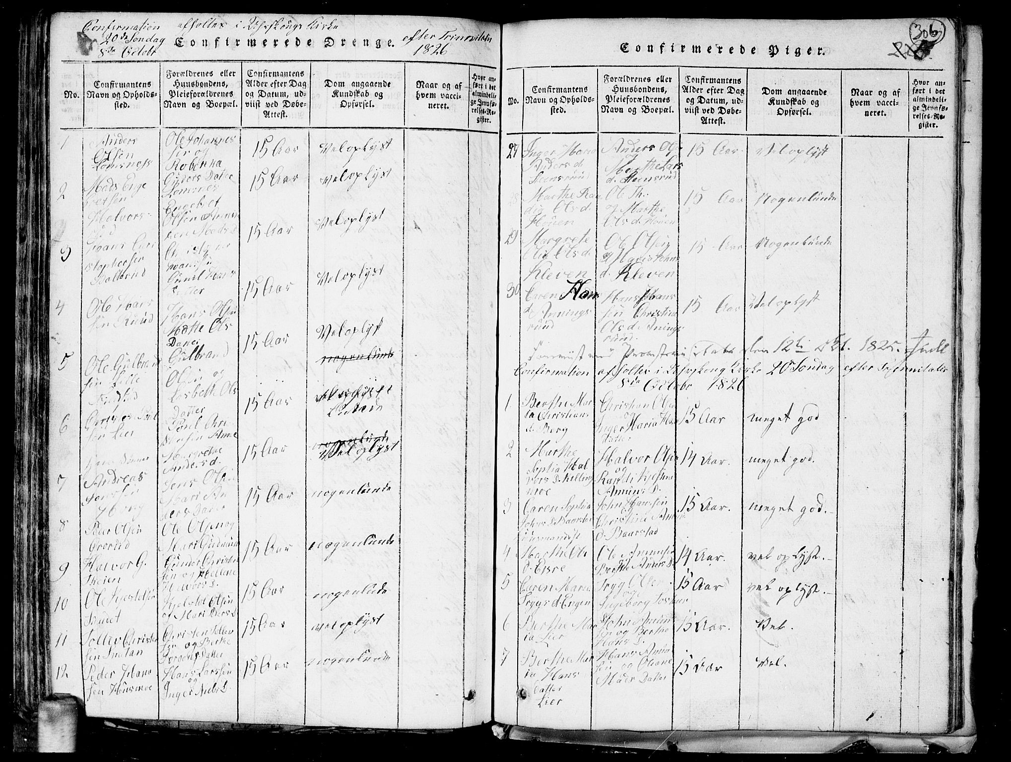 Aurskog prestekontor Kirkebøker, SAO/A-10304a/G/Ga/L0001: Parish register (copy) no. I 1, 1814-1829, p. 306