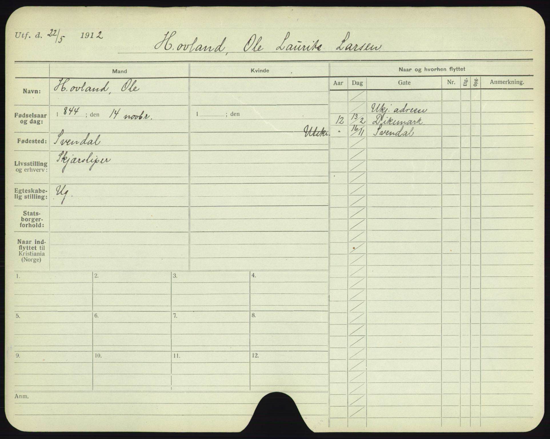 Oslo folkeregister, Registerkort, AV/SAO-A-11715/F/Fa/Fac/L0003: Menn, 1906-1914, p. 978a