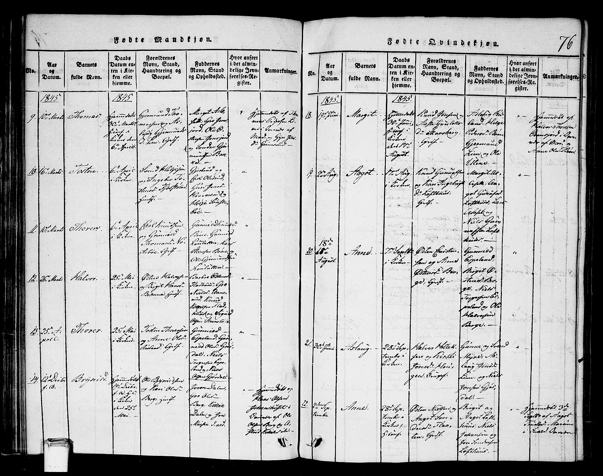 Tinn kirkebøker, SAKO/A-308/G/Gb/L0001: Parish register (copy) no. II 1 /2, 1837-1850, p. 76