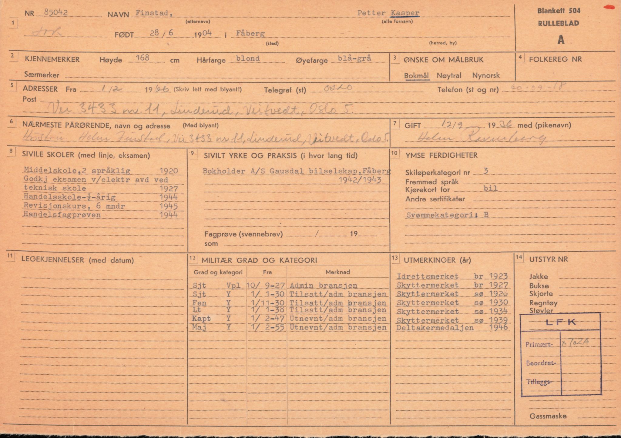 Forsvaret, Forsvarets overkommando/Luftforsvarsstaben, AV/RA-RAFA-4079/P/Pa/L0011: Personellpapirer, 1904, p. 220