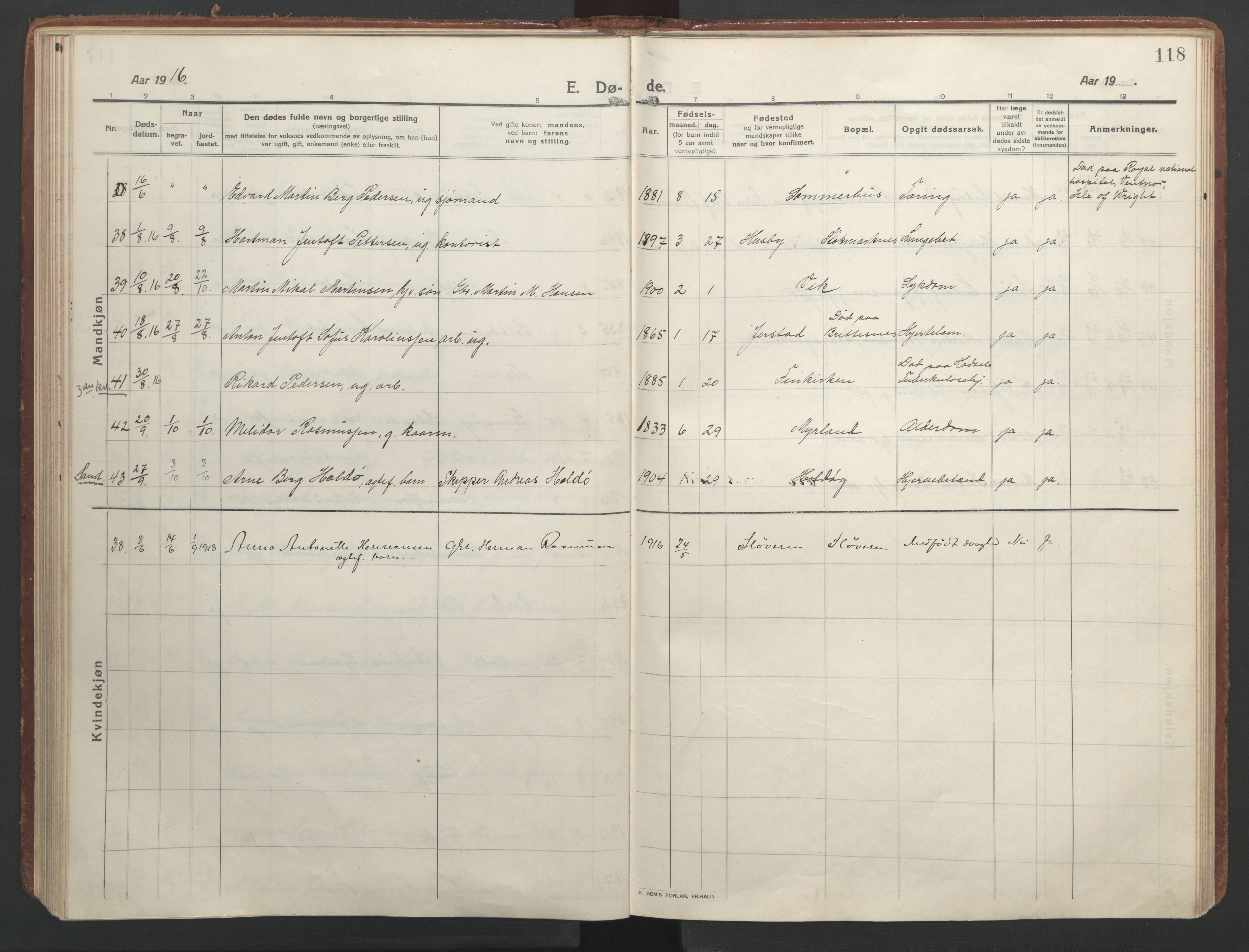 Ministerialprotokoller, klokkerbøker og fødselsregistre - Nordland, AV/SAT-A-1459/888/L1251: Parish register (official) no. 888A17, 1913-1925, p. 118