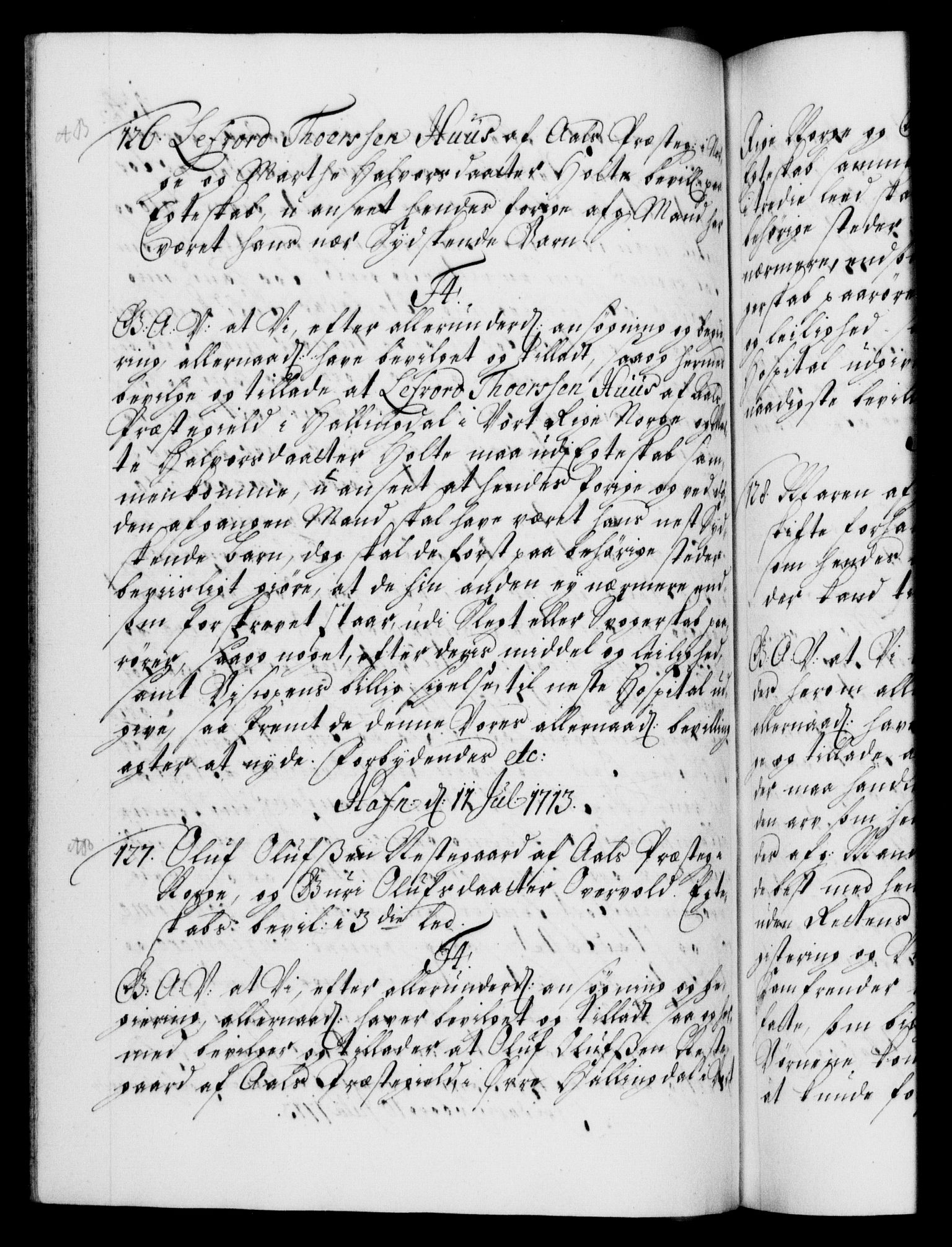 Danske Kanselli 1572-1799, AV/RA-EA-3023/F/Fc/Fca/Fcaa/L0021: Norske registre, 1712-1715, p. 134b