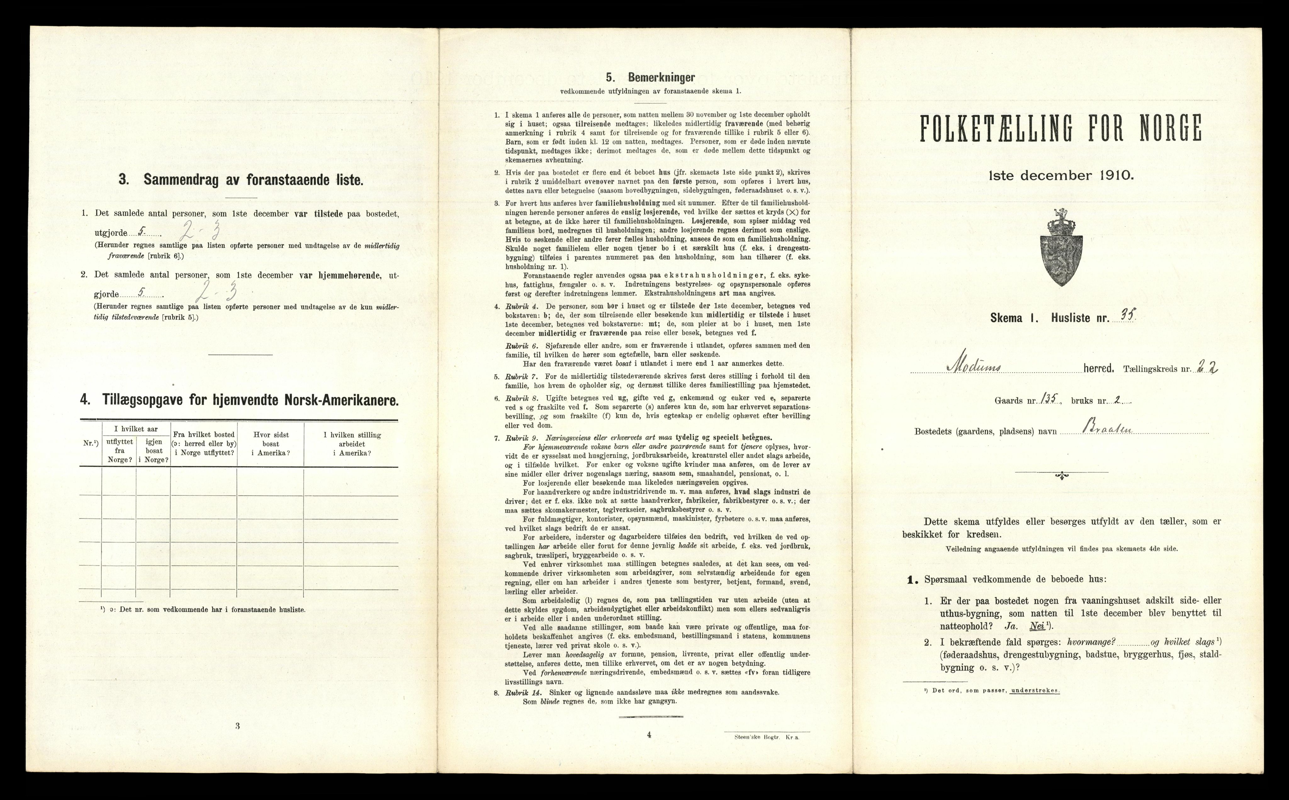 RA, 1910 census for Modum, 1910, p. 3510