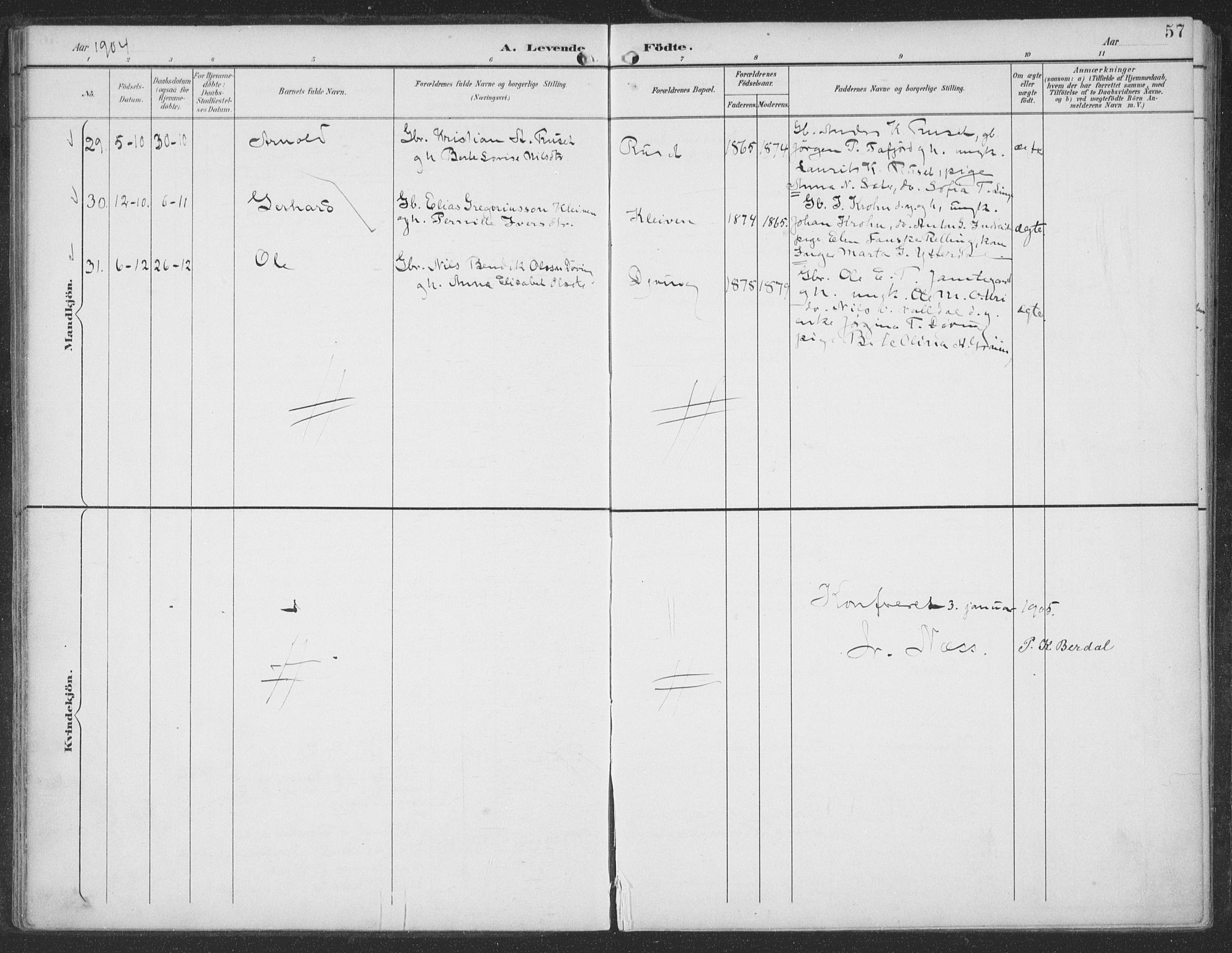 Ministerialprotokoller, klokkerbøker og fødselsregistre - Møre og Romsdal, AV/SAT-A-1454/519/L0256: Parish register (official) no. 519A15, 1895-1912, p. 57