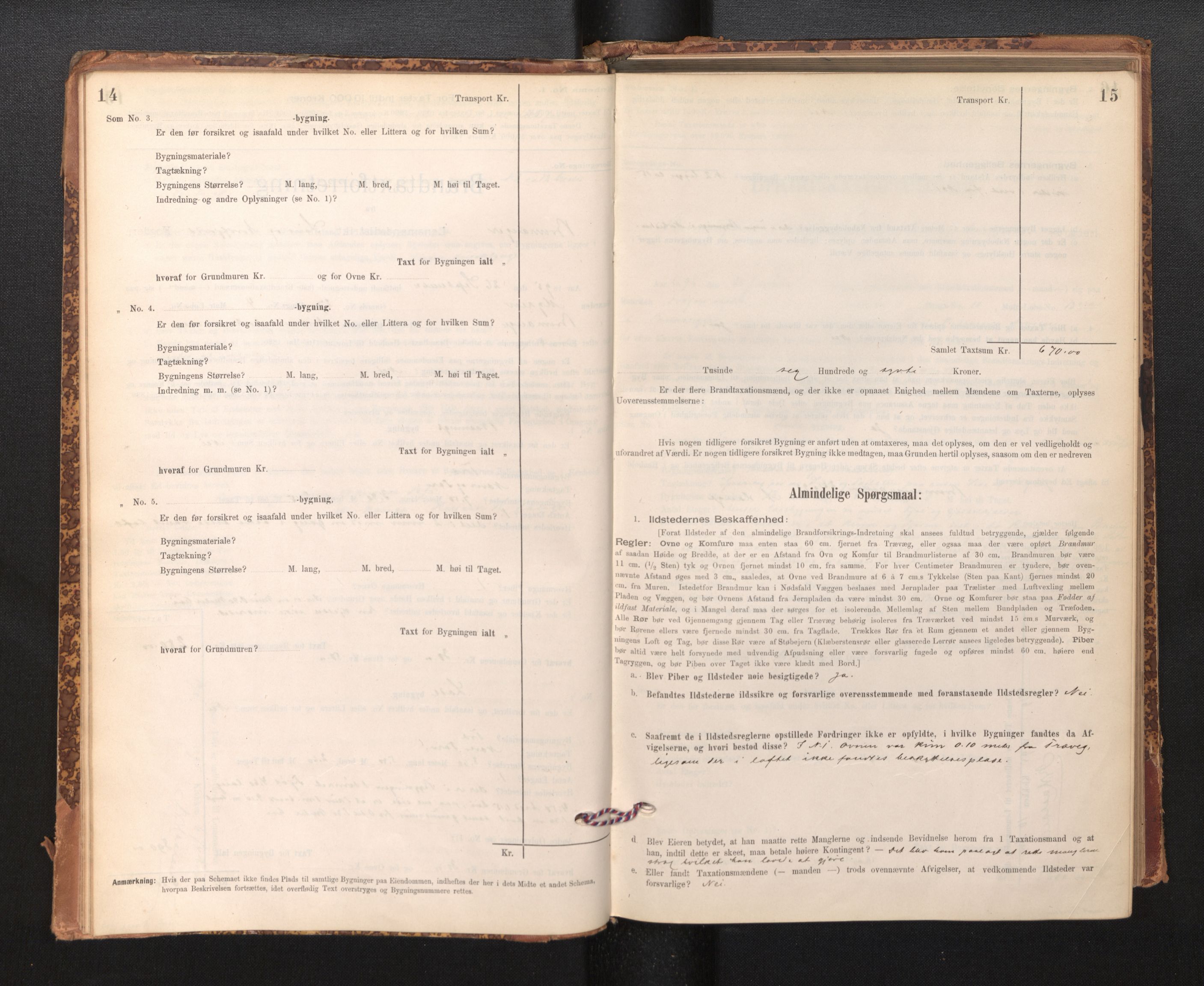 Lensmannen i Bremanger, SAB/A-26701/0012/L0007: Branntakstprotokoll, skjematakst, 1895-1936, p. 14-15