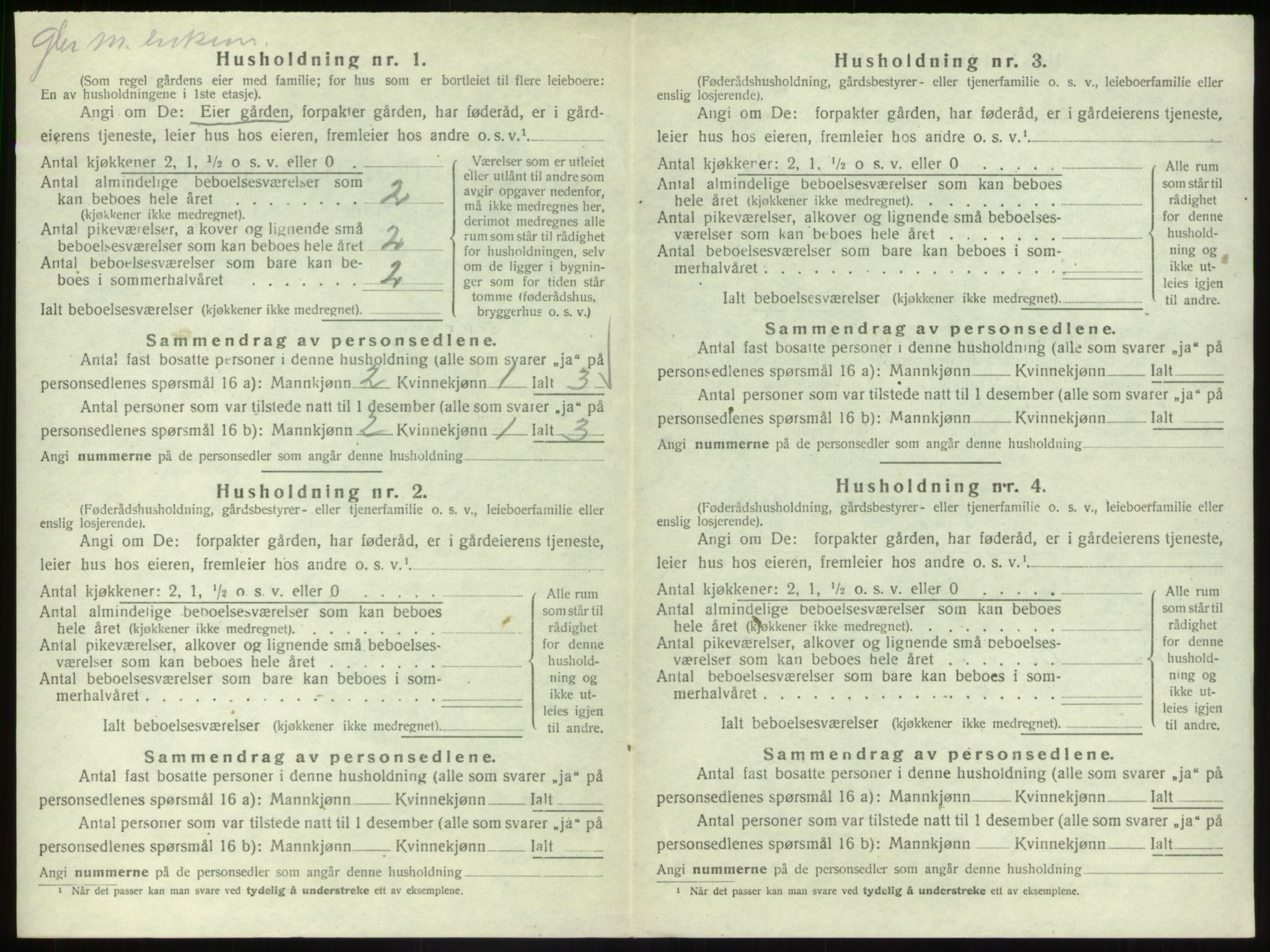 SAB, 1920 census for Vevring, 1920, p. 123