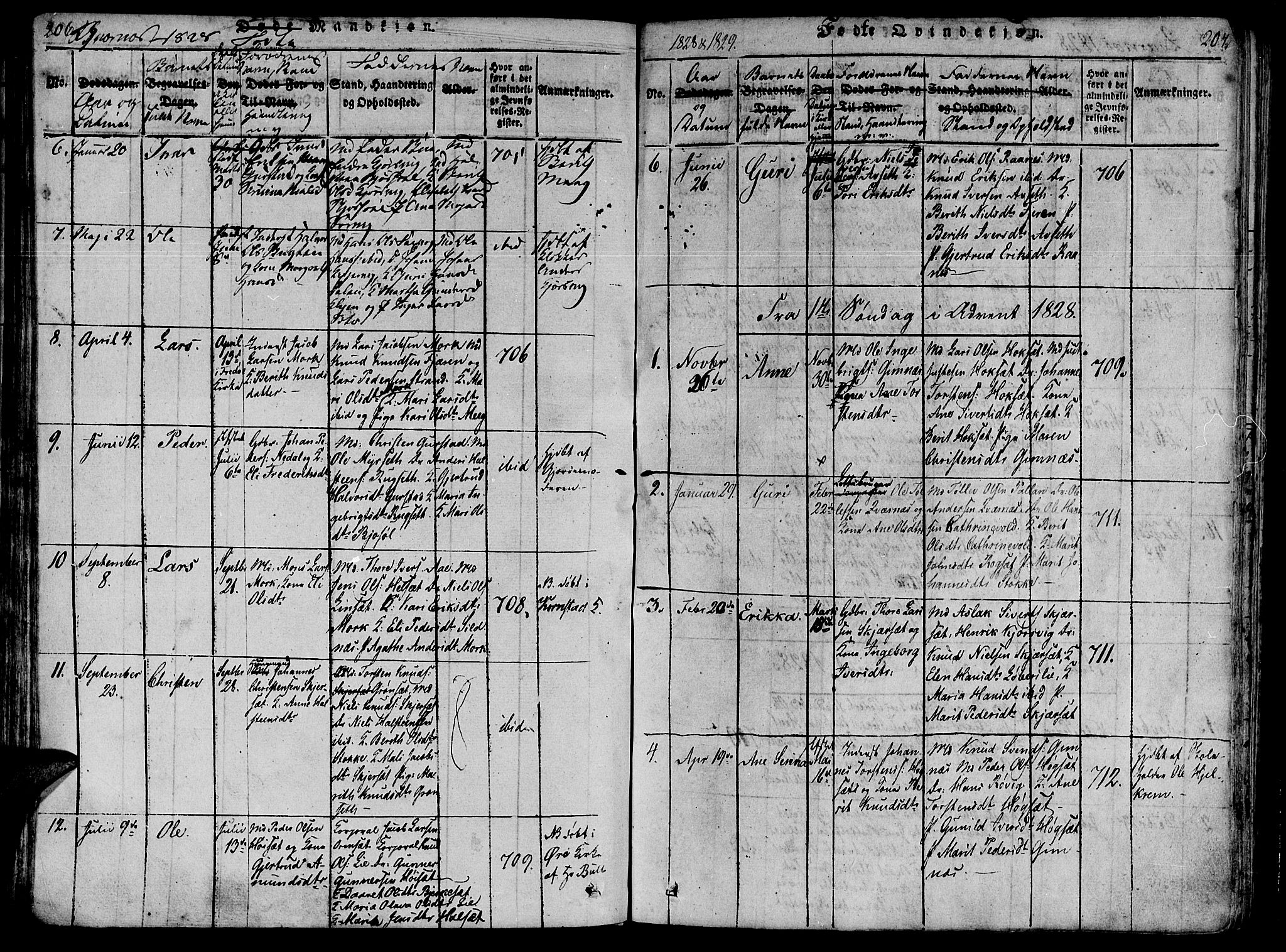 Ministerialprotokoller, klokkerbøker og fødselsregistre - Møre og Romsdal, SAT/A-1454/568/L0800: Parish register (official) no. 568A09 /1, 1819-1830, p. 206-207