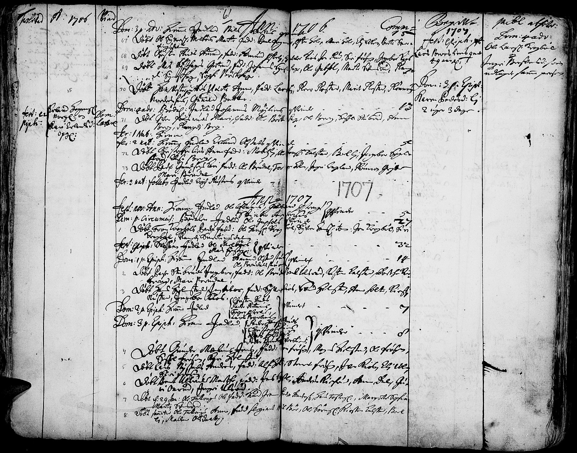 Gausdal prestekontor, SAH/PREST-090/H/Ha/Haa/L0001: Parish register (official) no. 1, 1693-1728, p. 61