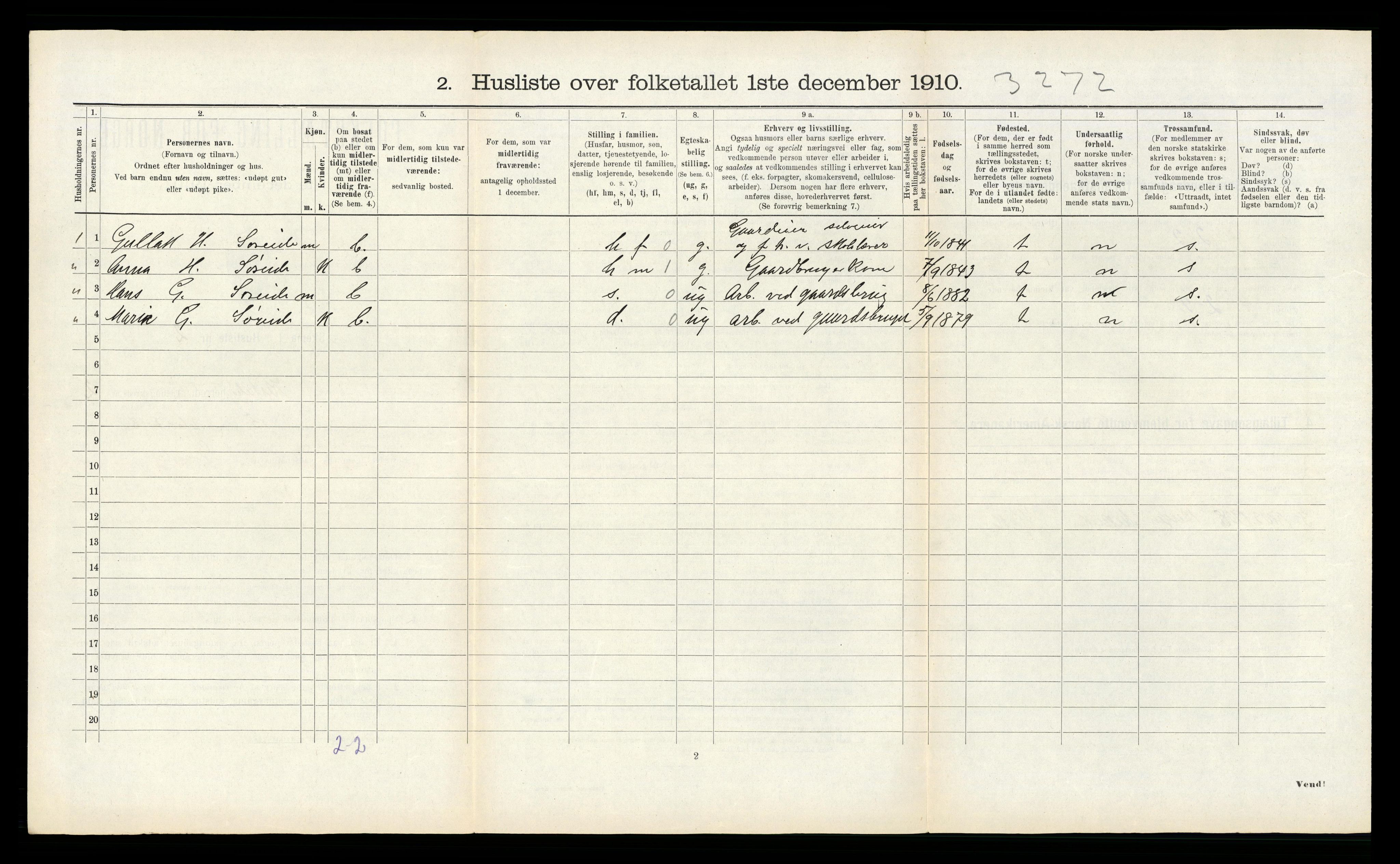 RA, 1910 census for Kyrkjebø, 1910, p. 108