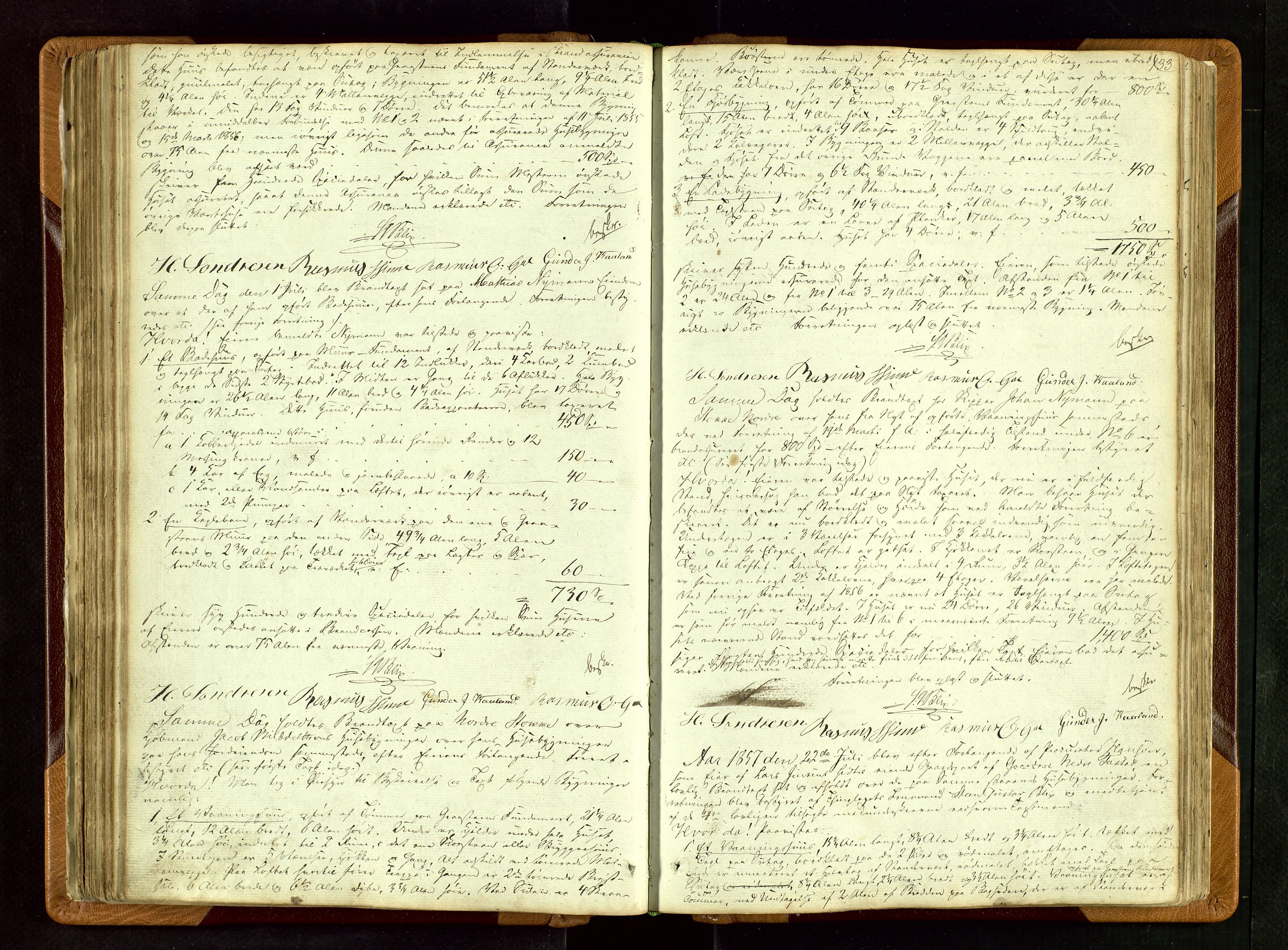 Hetland lensmannskontor, AV/SAST-A-100101/Goa/L0001: "Brandtaxations-Protocol for Goe Thinglaug", 1846-1874, p. 132b-133a