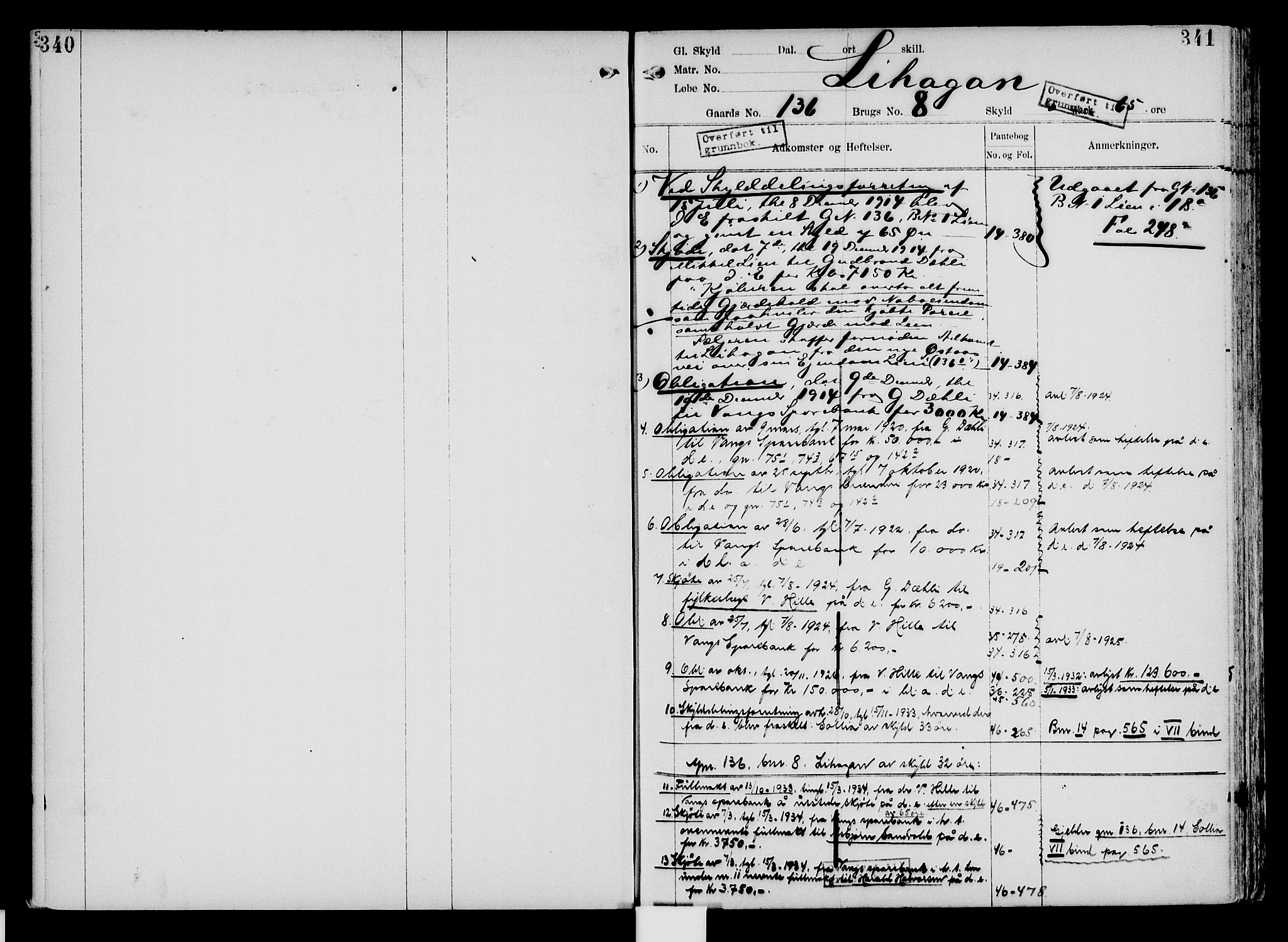 Nord-Hedmark sorenskriveri, SAH/TING-012/H/Ha/Had/Hade/L0004: Mortgage register no. 4.4, 1910-1940, p. 340-341