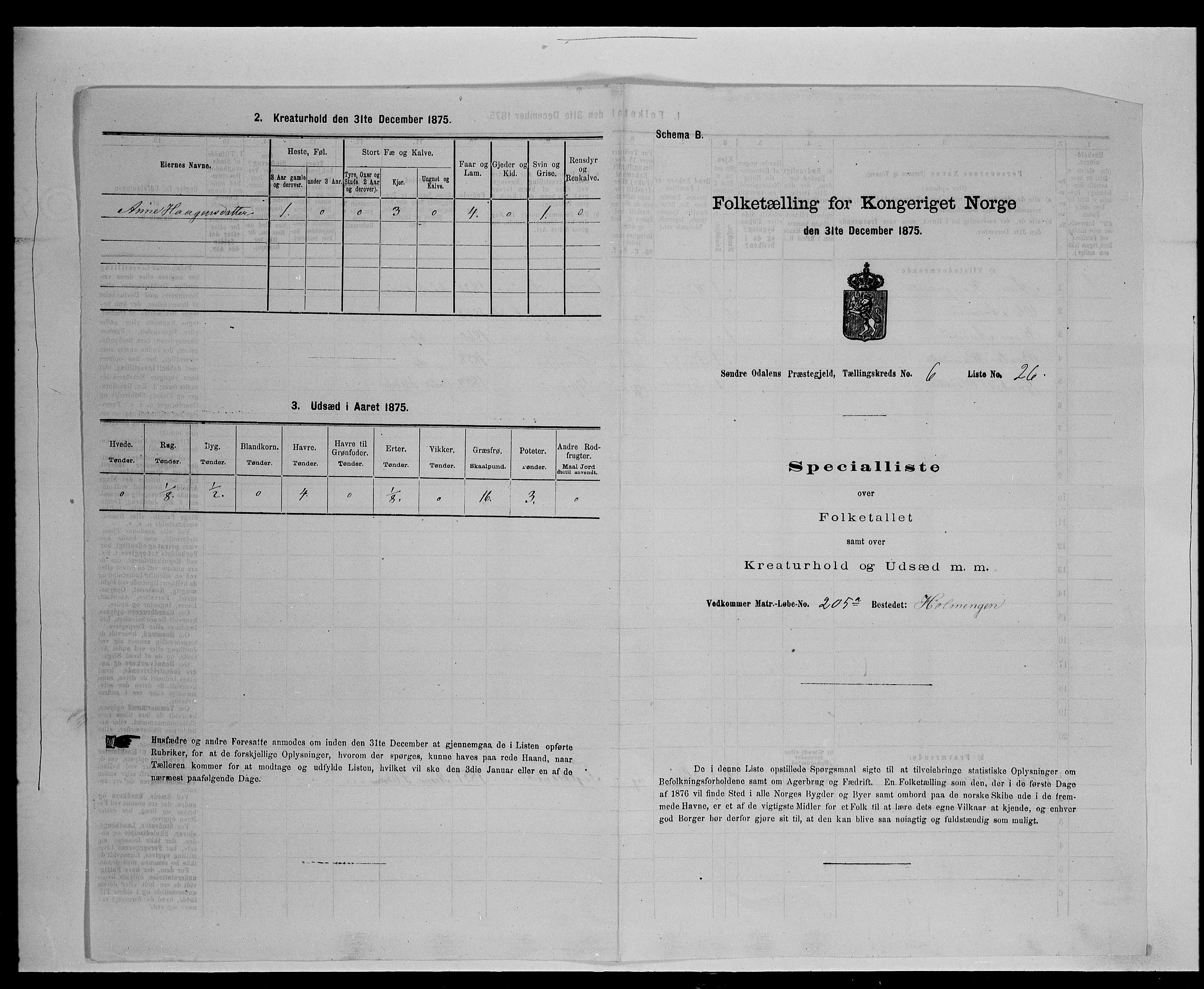 SAH, 1875 census for 0419P Sør-Odal, 1875, p. 647