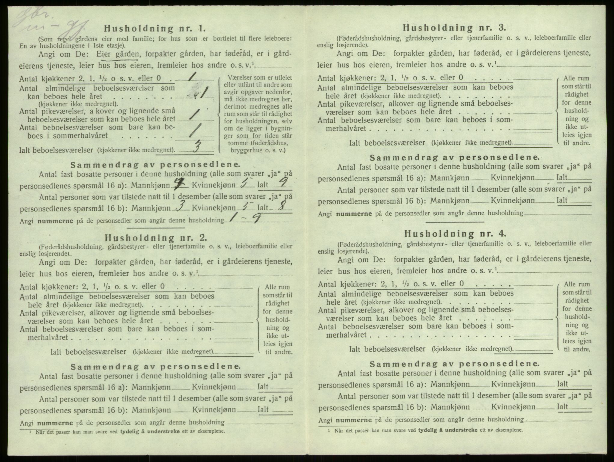 SAB, 1920 census for Davik, 1920, p. 195