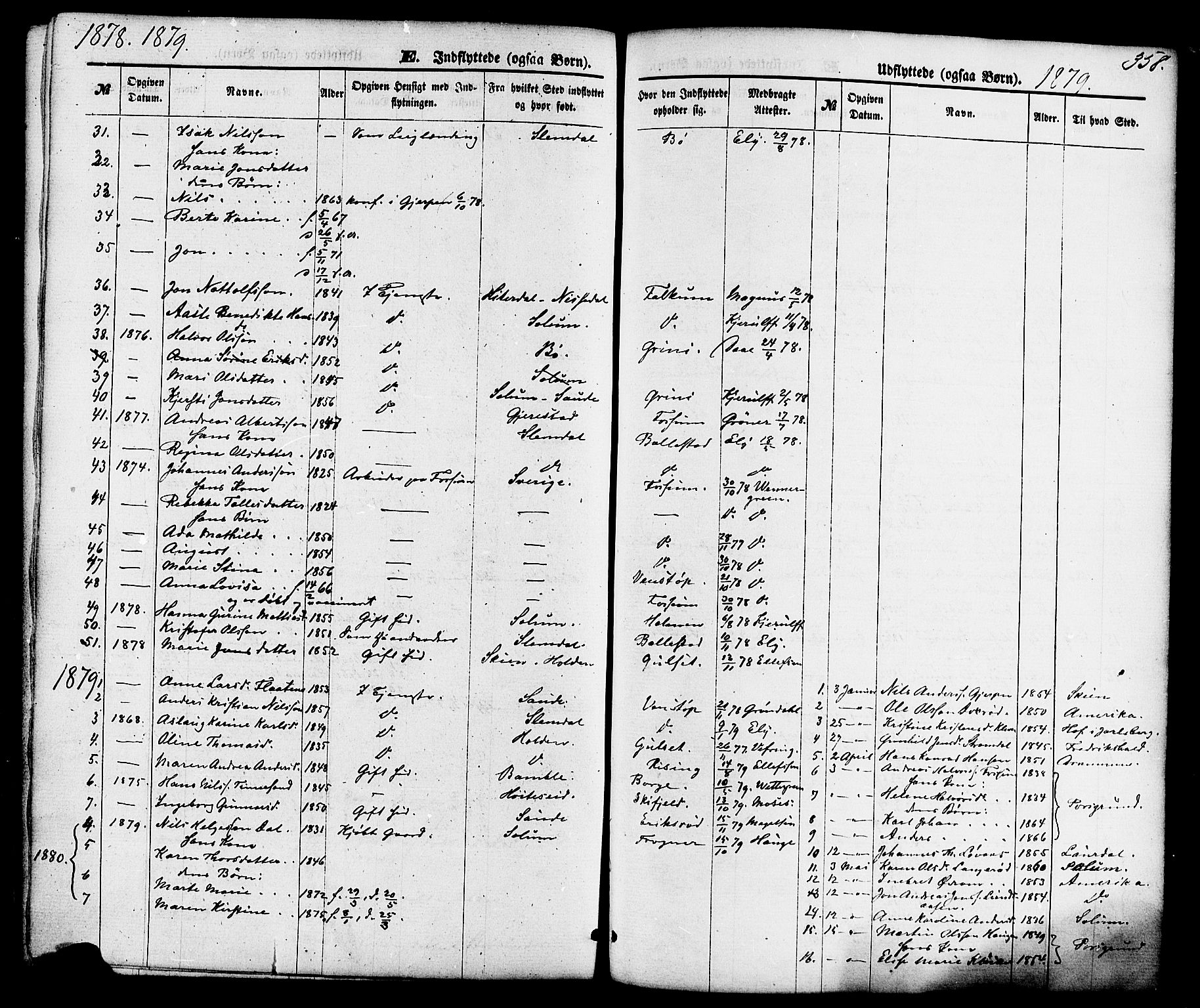 Gjerpen kirkebøker, SAKO/A-265/F/Fa/L0009: Parish register (official) no. I 9, 1872-1885, p. 358
