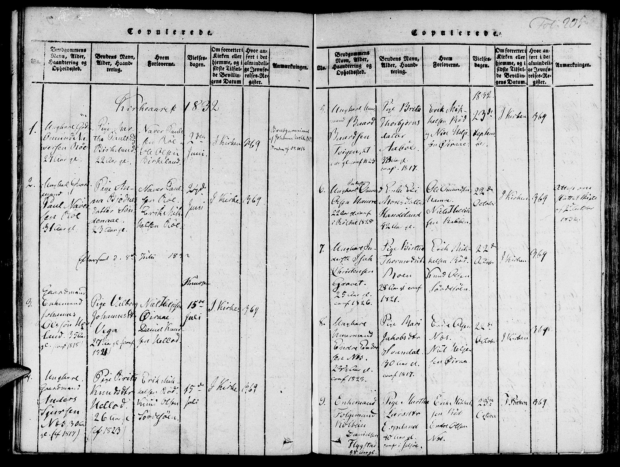 Suldal sokneprestkontor, SAST/A-101845/01/IV/L0007: Parish register (official) no. A 7, 1817-1838, p. 205