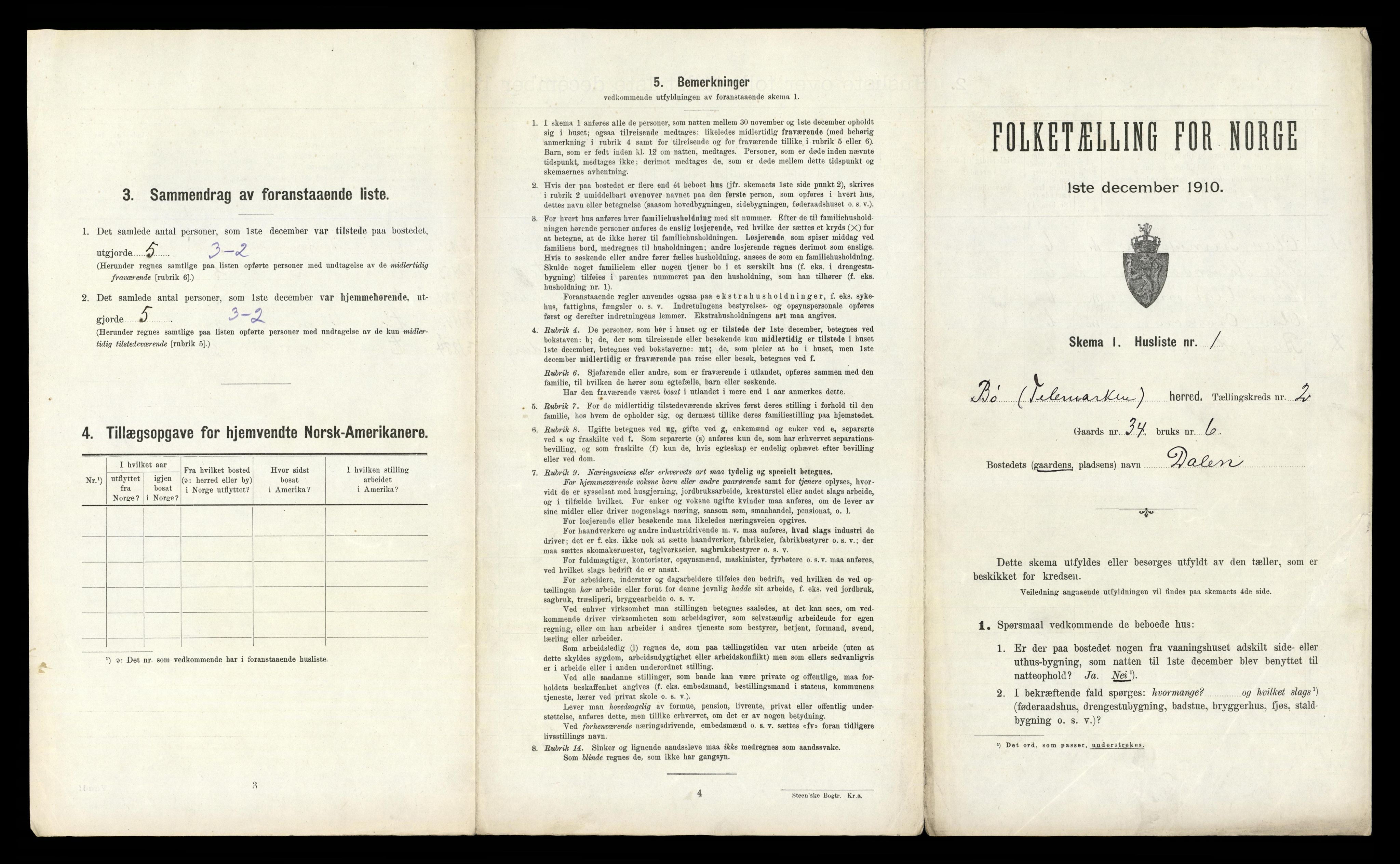 RA, 1910 census for Bø, 1910, p. 255