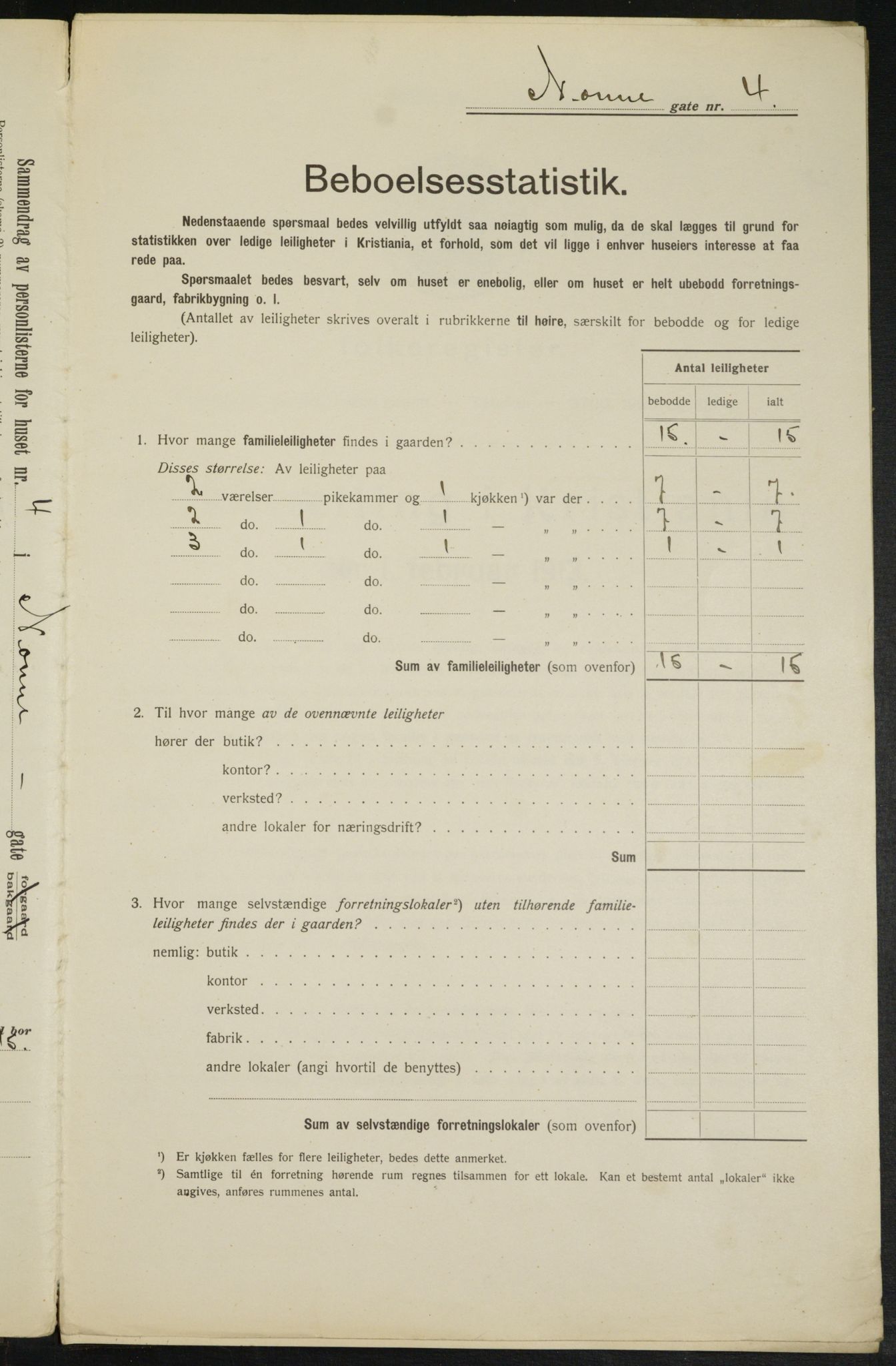 OBA, Municipal Census 1913 for Kristiania, 1913, p. 71383