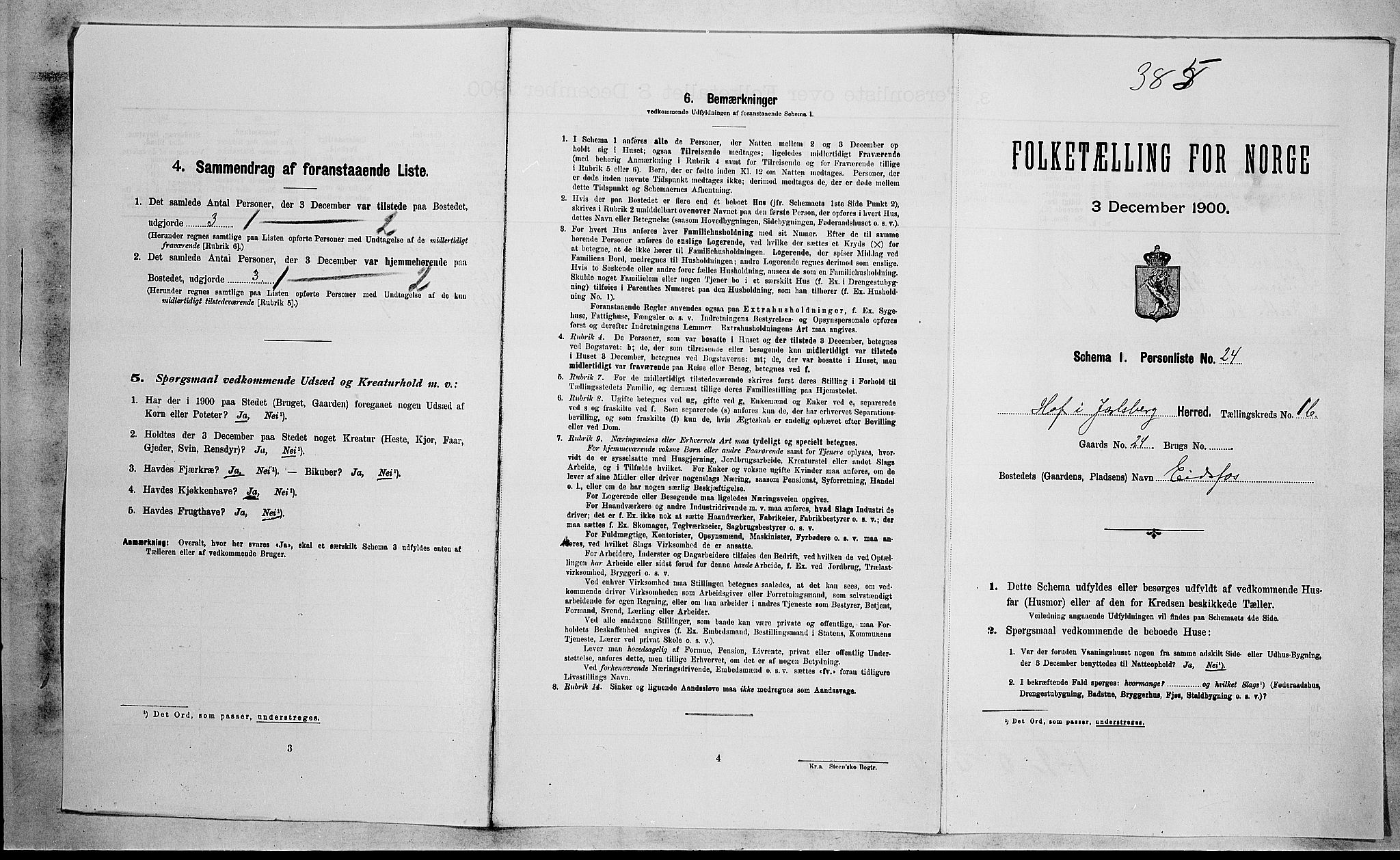 RA, 1900 census for Hof, 1900, p. 175