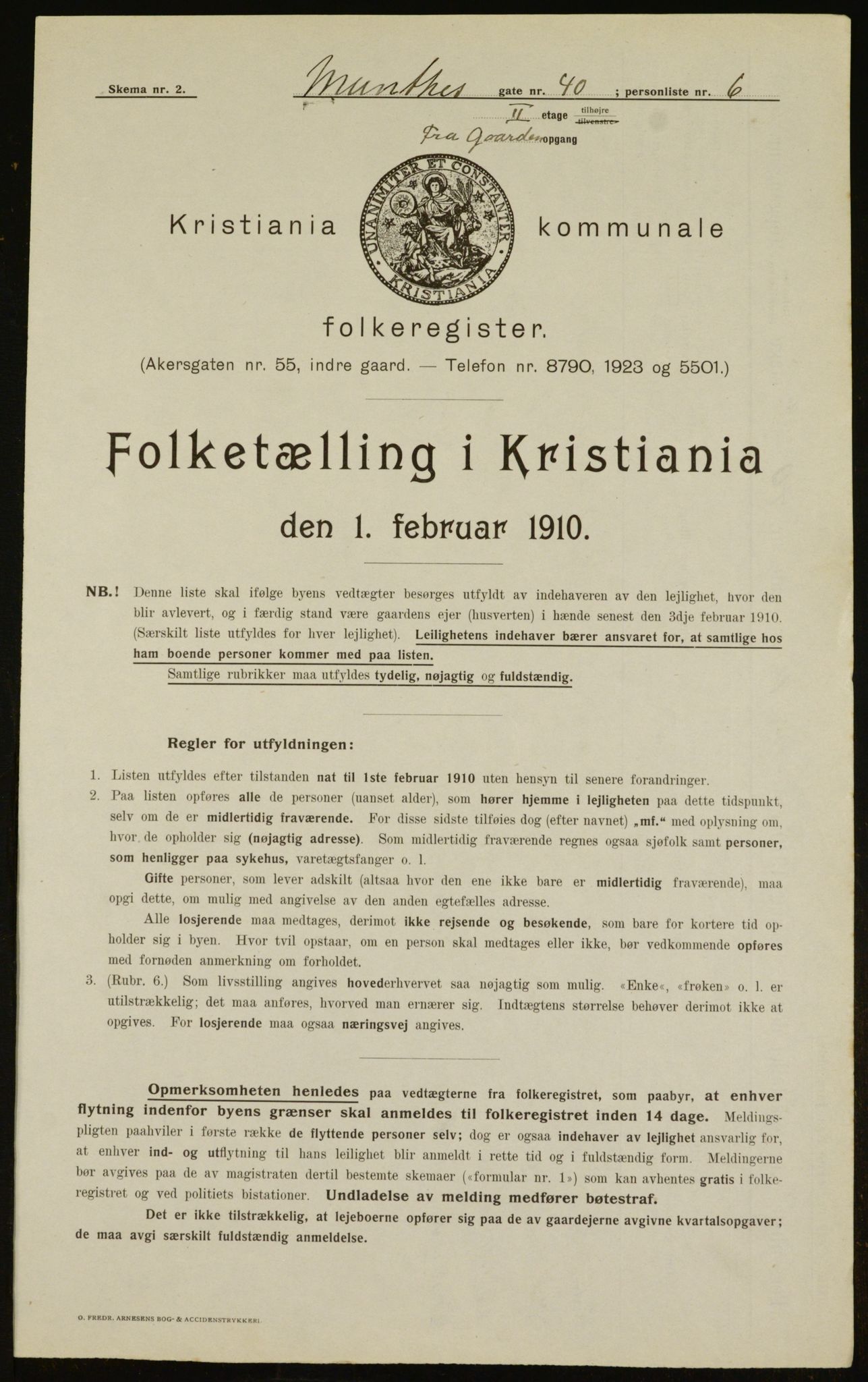 OBA, Municipal Census 1910 for Kristiania, 1910, p. 65815