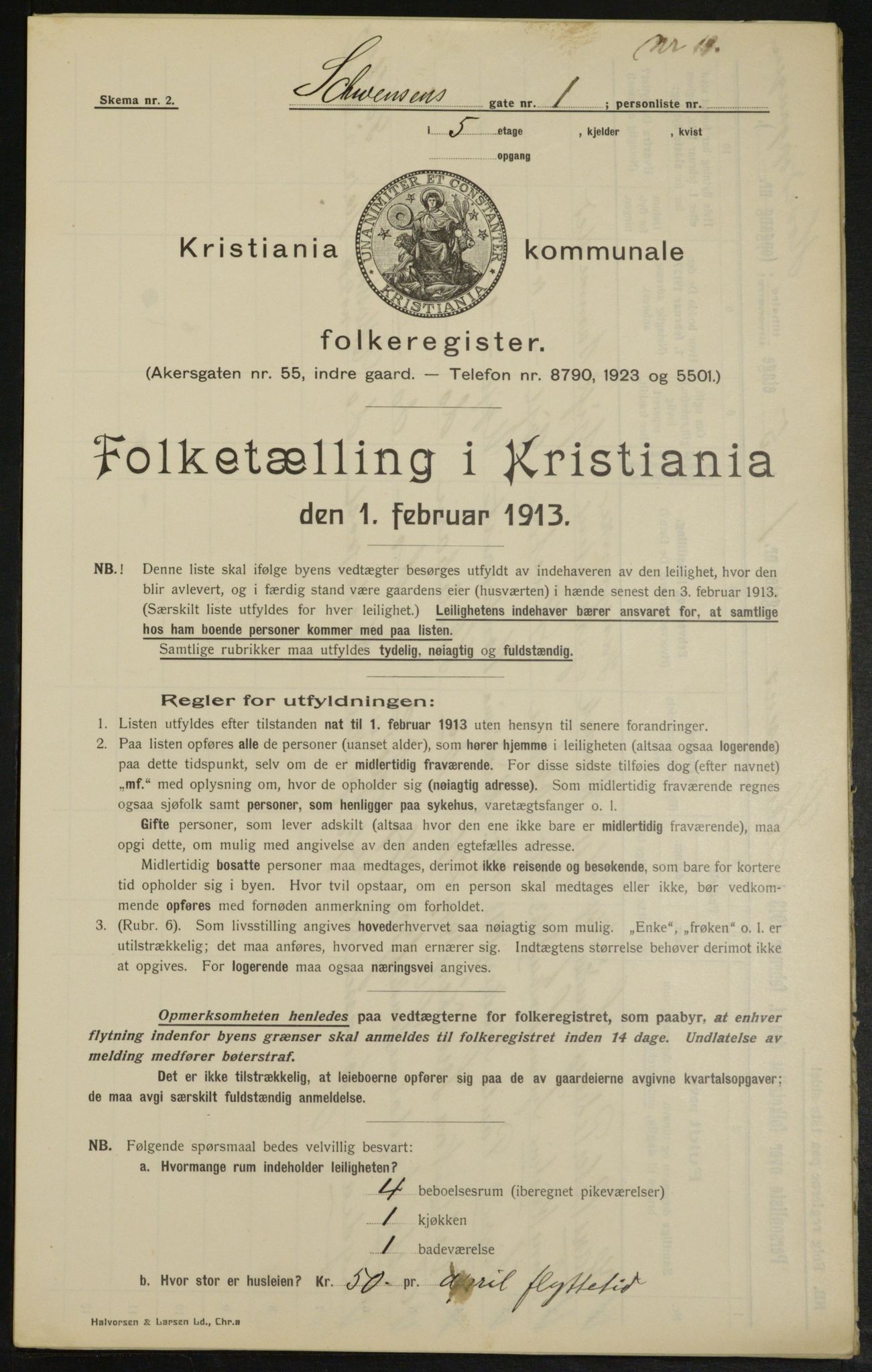 OBA, Municipal Census 1913 for Kristiania, 1913, p. 92659