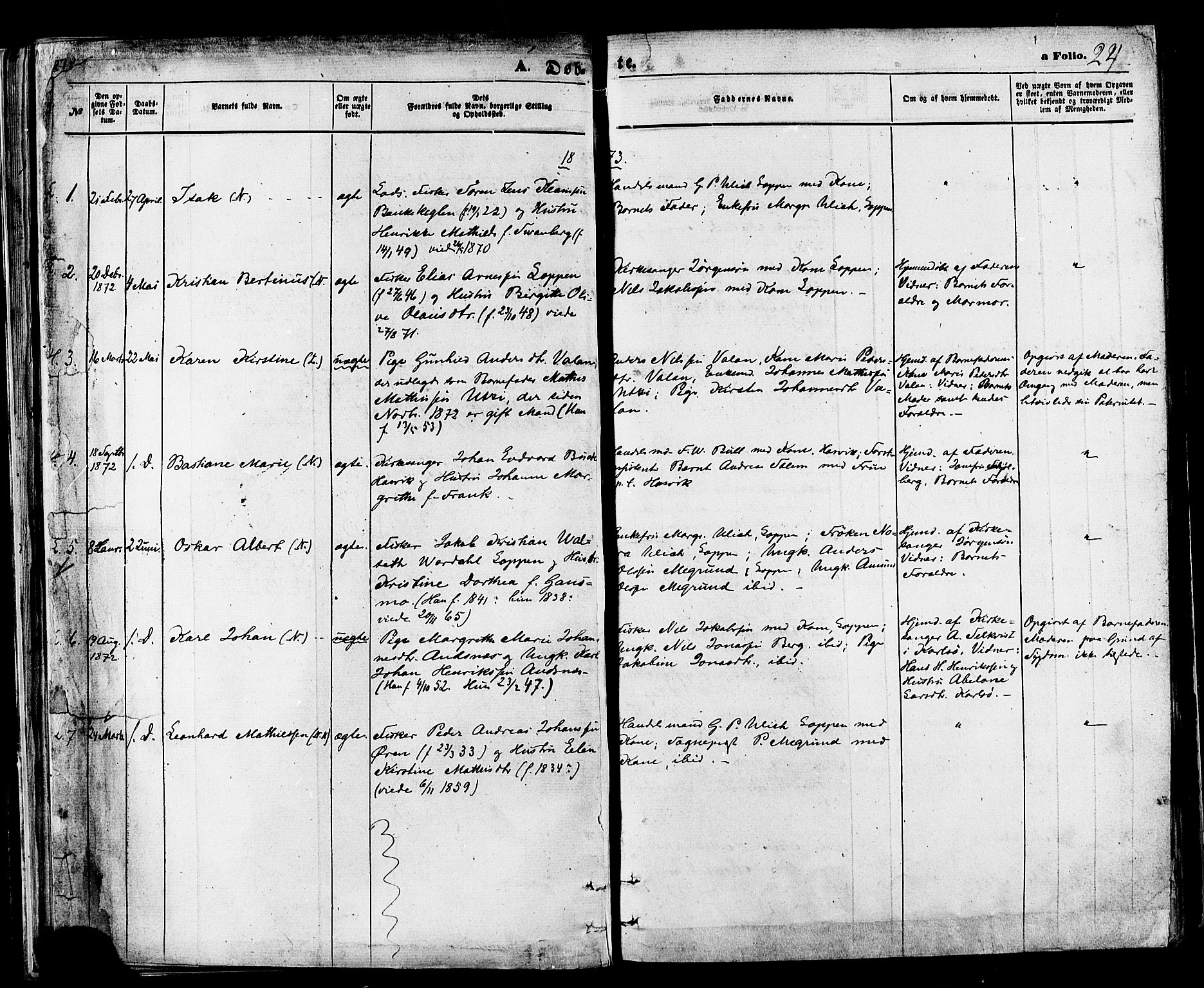 Loppa sokneprestkontor, SATØ/S-1339/H/Ha/L0005kirke: Parish register (official) no. 5, 1869-1878, p. 24