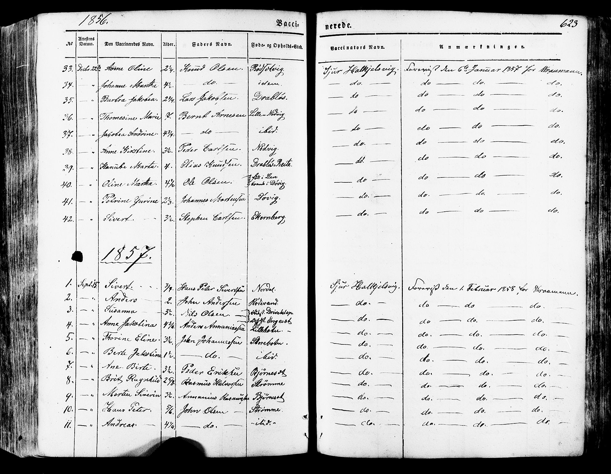 Ministerialprotokoller, klokkerbøker og fødselsregistre - Møre og Romsdal, SAT/A-1454/511/L0140: Parish register (official) no. 511A07, 1851-1878, p. 623