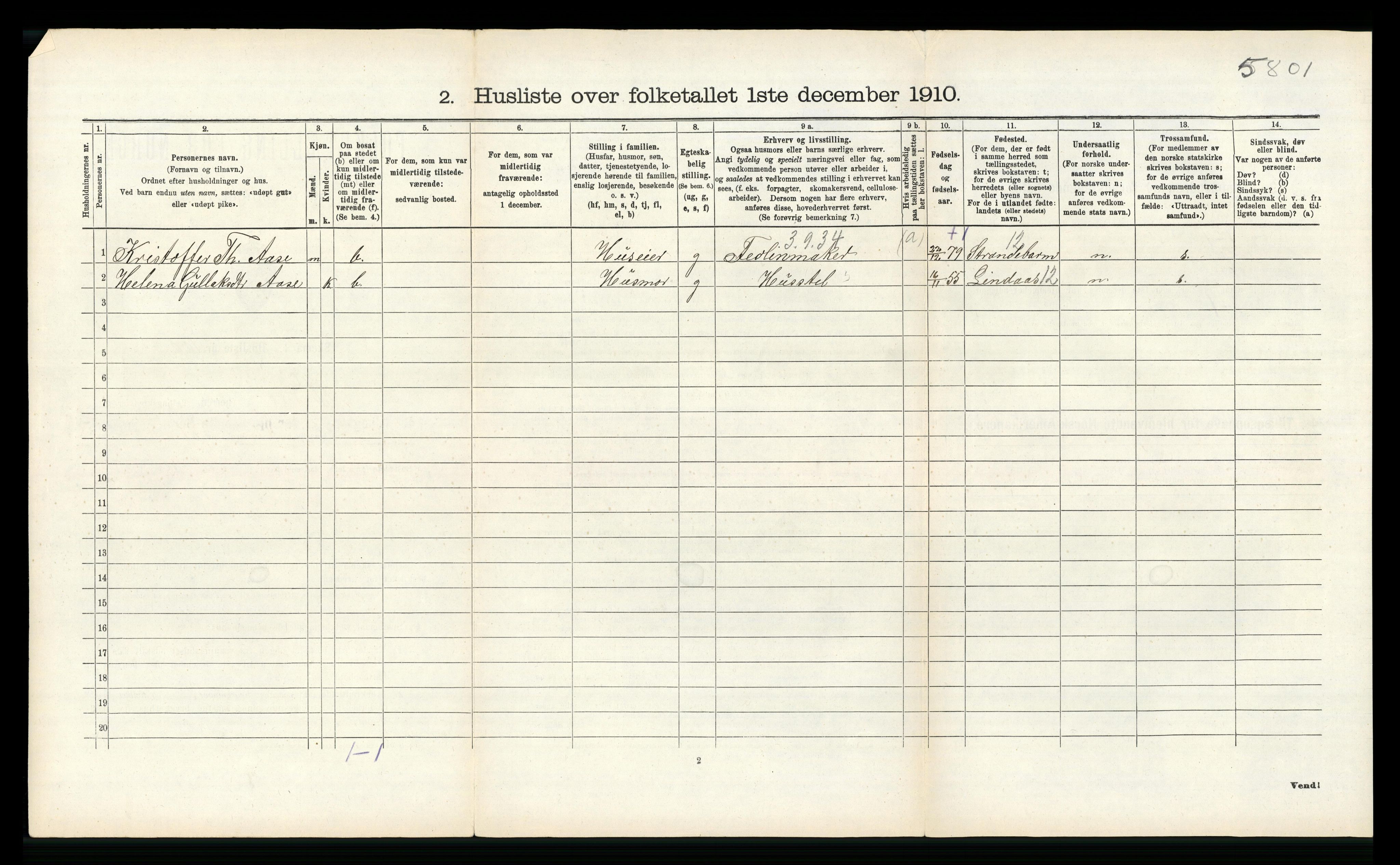 RA, 1910 census for Voss, 1910, p. 783