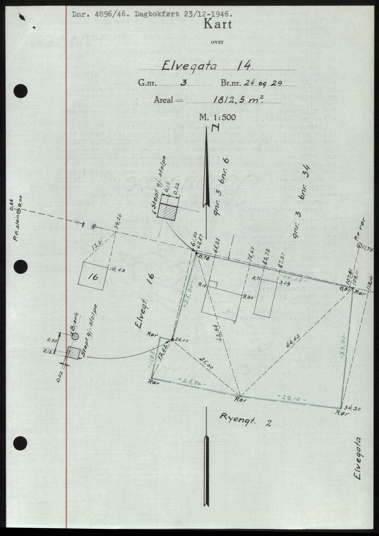 Nedre Romerike sorenskriveri, AV/SAO-A-10469/G/Gb/Gbd/L0017: Mortgage book no. 17, 1946-1946, Diary no: : 4896/1946