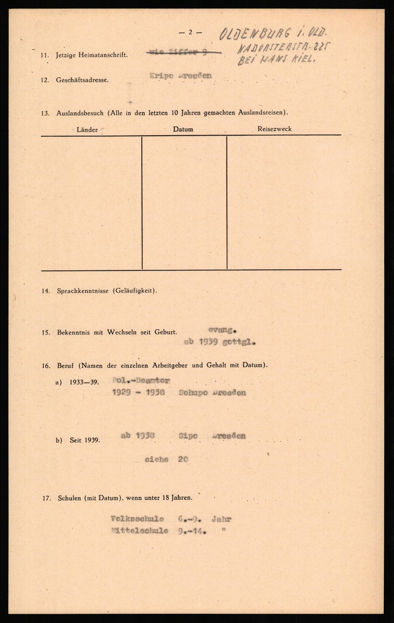 Forsvaret, Forsvarets overkommando II, AV/RA-RAFA-3915/D/Db/L0025: CI Questionaires. Tyske okkupasjonsstyrker i Norge. Tyskere., 1945-1946, p. 263