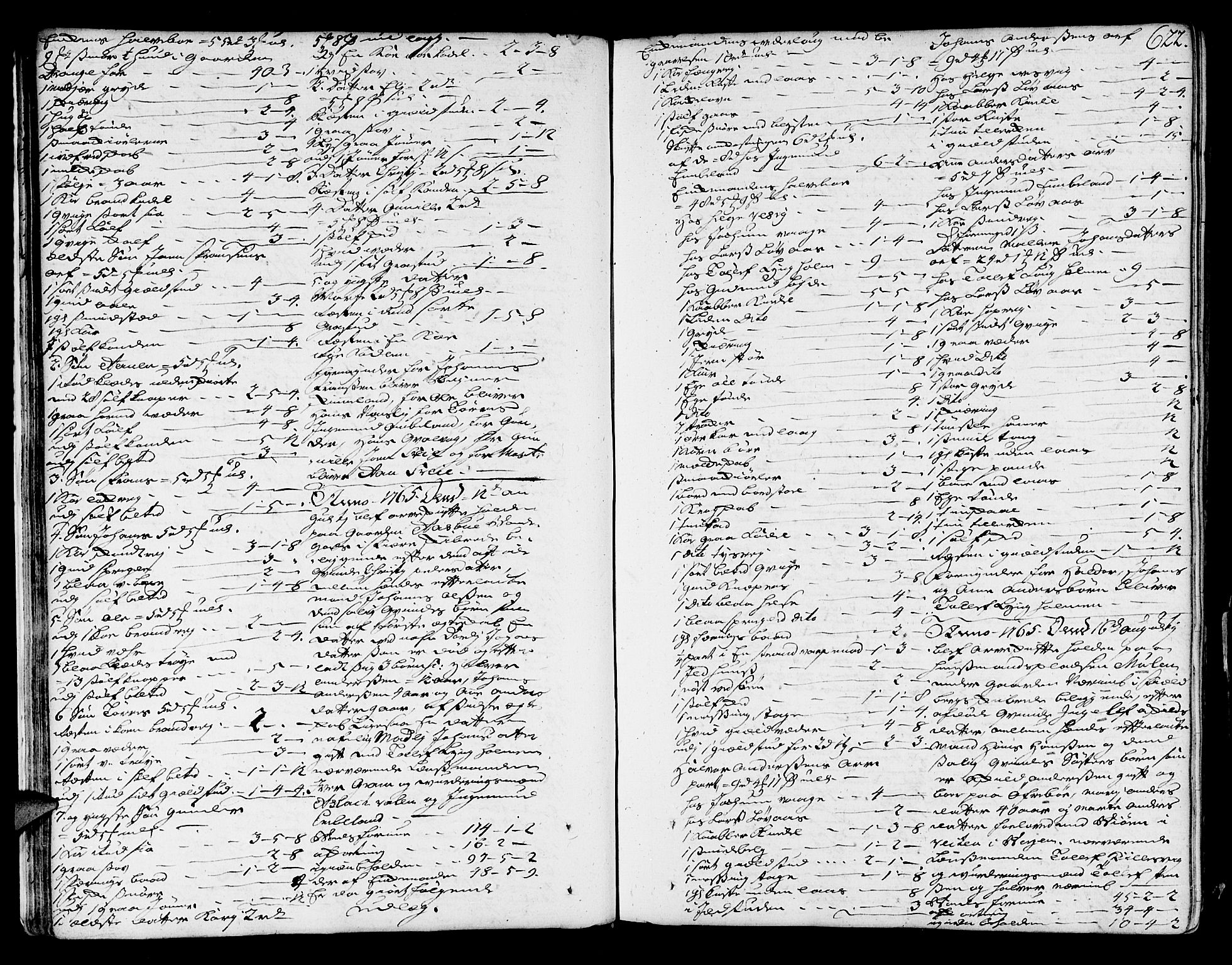 Sunnhordland sorenskrivar, SAB/A-2401/1/H/Ha/Haa/L0007: Skifteprotokollar. Register på lesesal. Fol. 901- ut, 1765-1768, p. 621b-622a