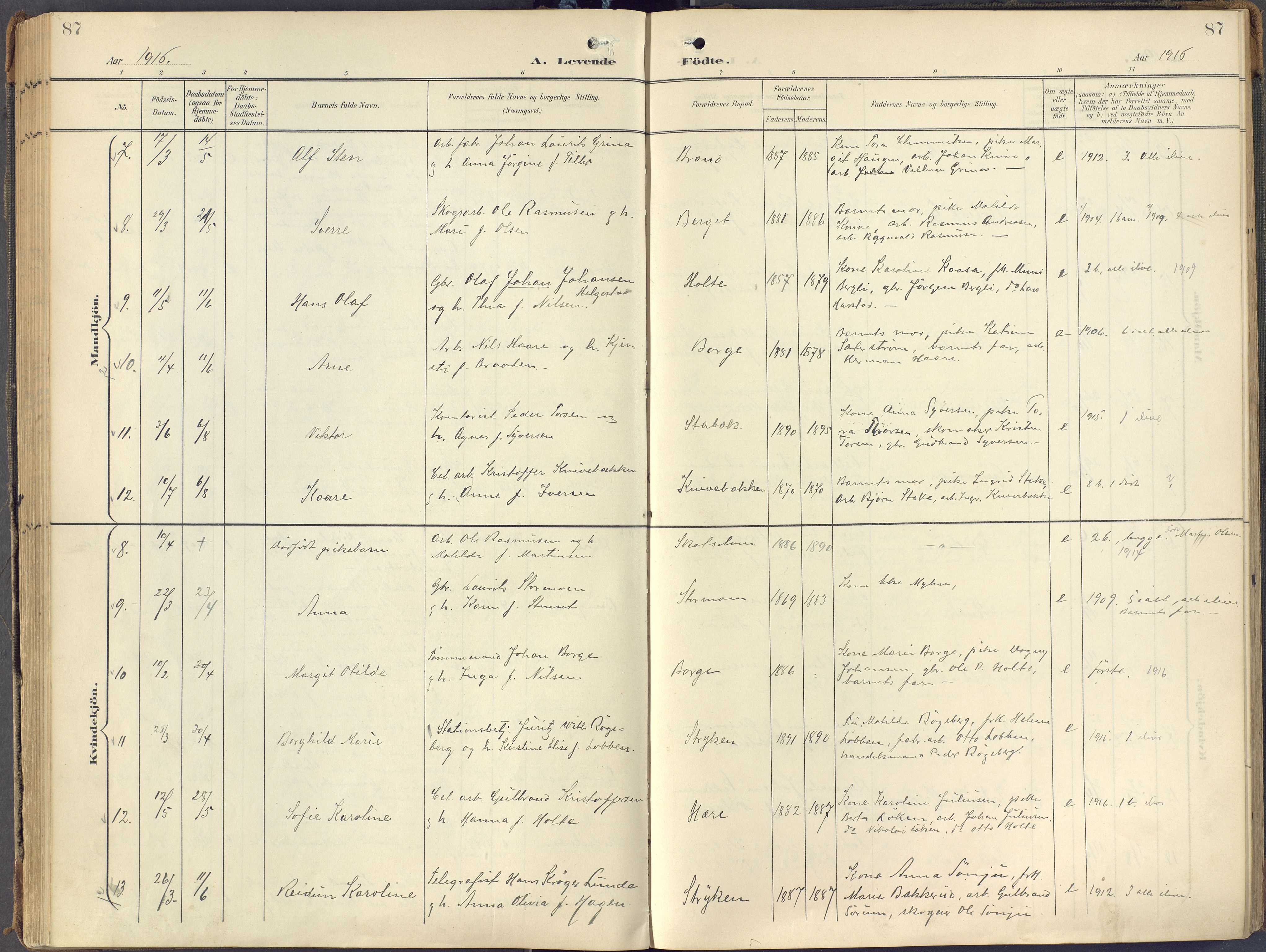 Eiker kirkebøker, SAKO/A-4/F/Fc/L0004: Parish register (official) no. III 4, 1900-1919, p. 87