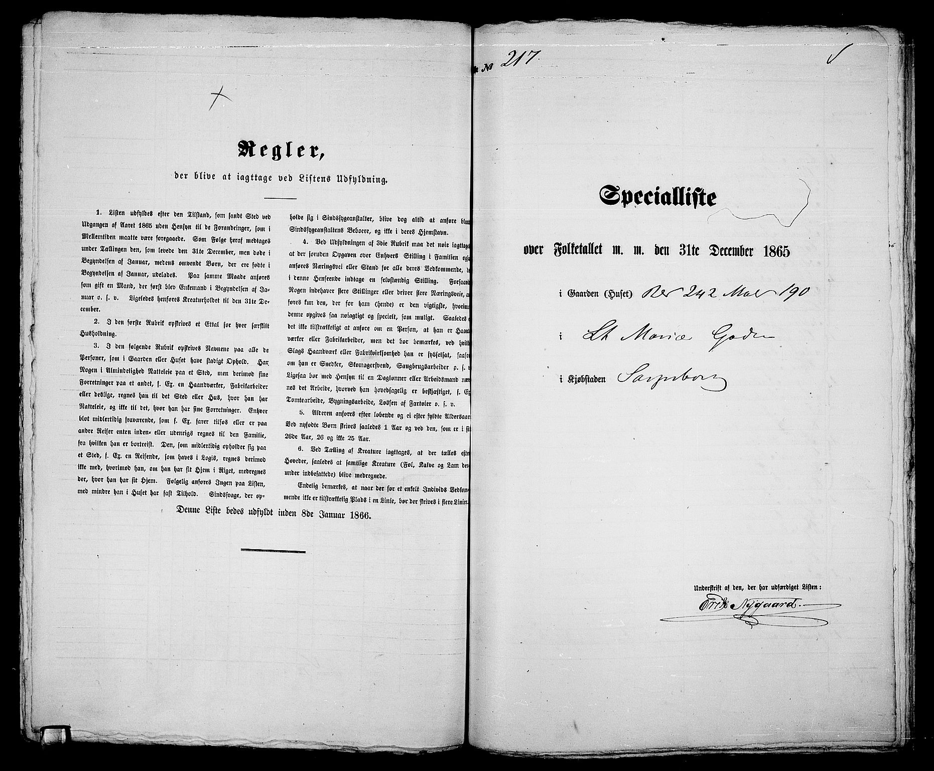 RA, 1865 census for Sarpsborg, 1865, p. 442