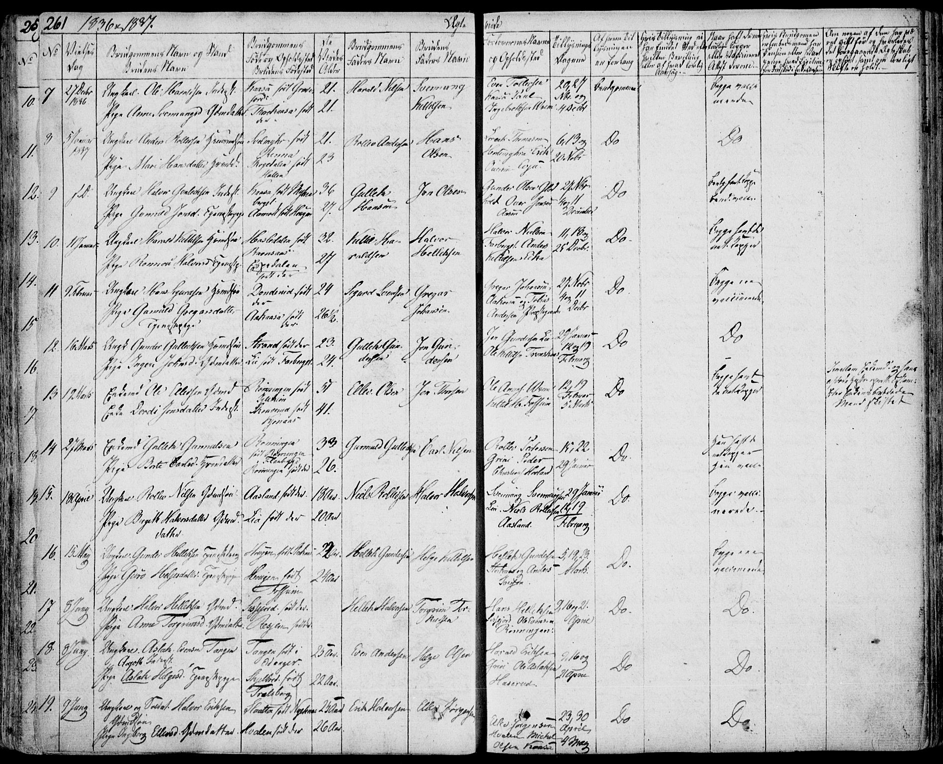 Bø kirkebøker, SAKO/A-257/F/Fa/L0007: Parish register (official) no. 7, 1831-1848, p. 261