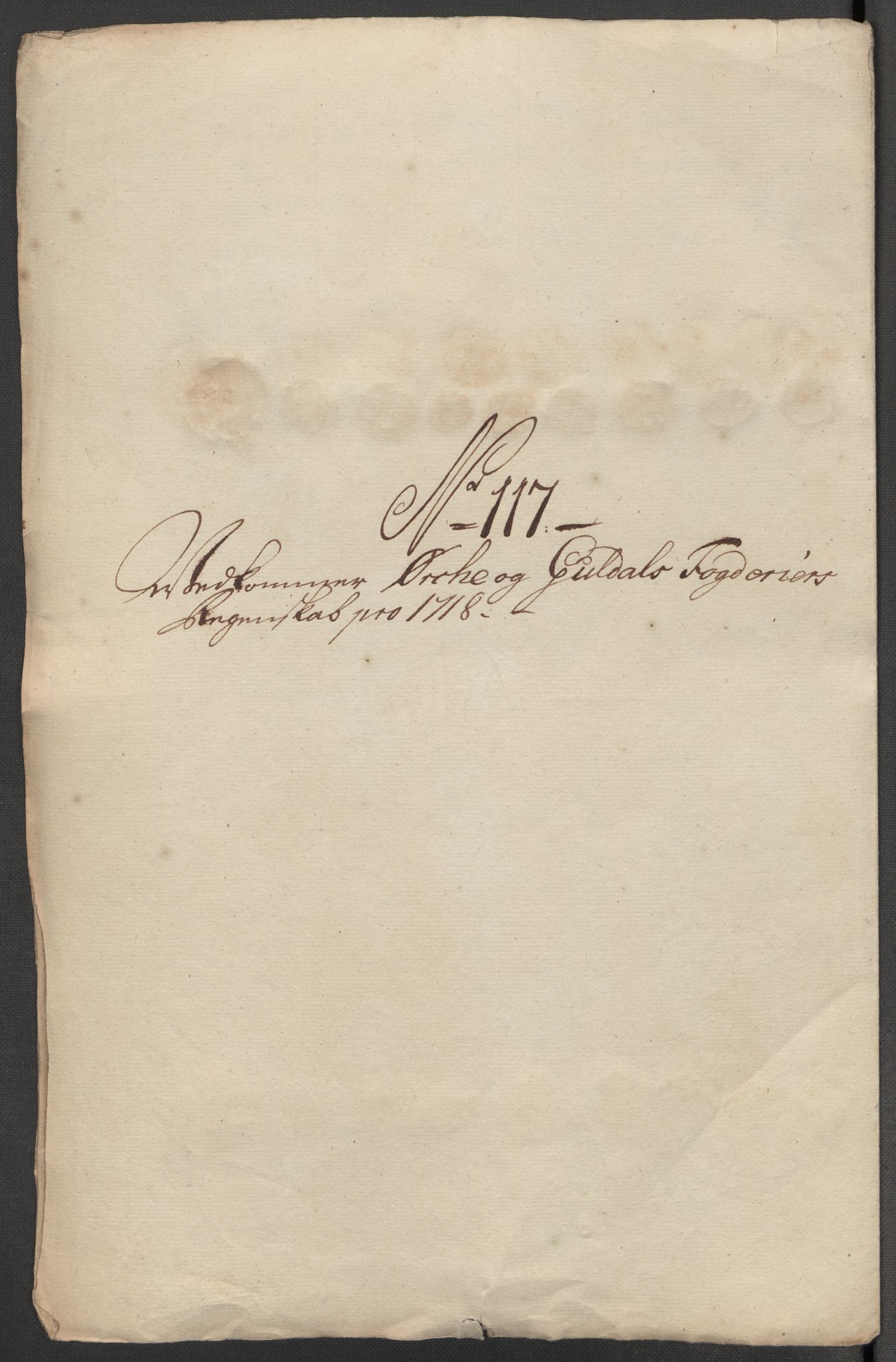 Rentekammeret inntil 1814, Reviderte regnskaper, Fogderegnskap, RA/EA-4092/R60/L3972: Fogderegnskap Orkdal og Gauldal, 1718, p. 319