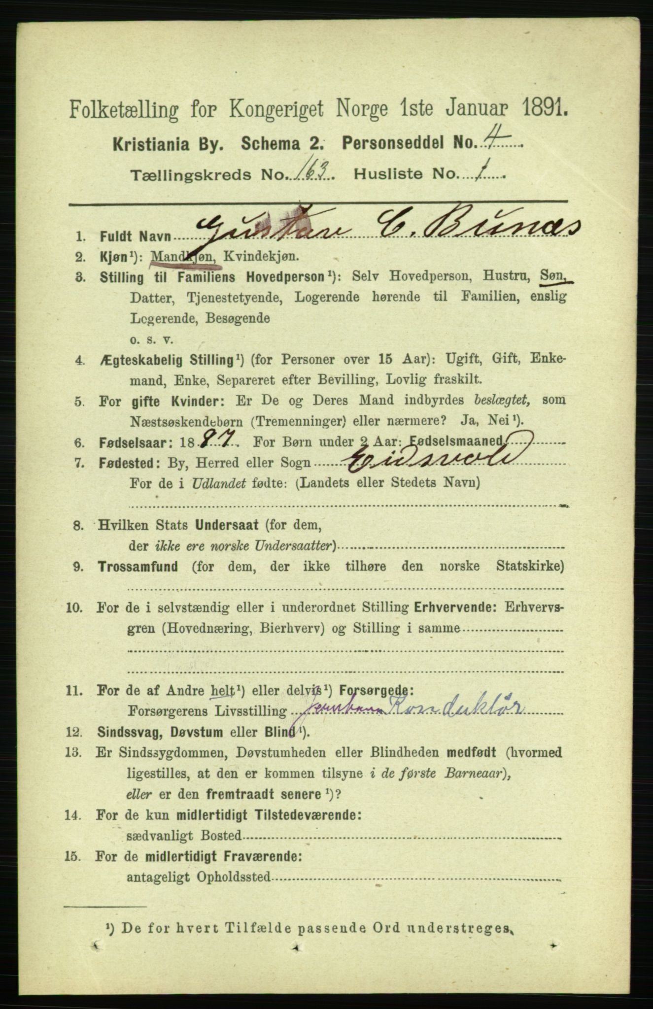 RA, 1891 census for 0301 Kristiania, 1891, p. 93492